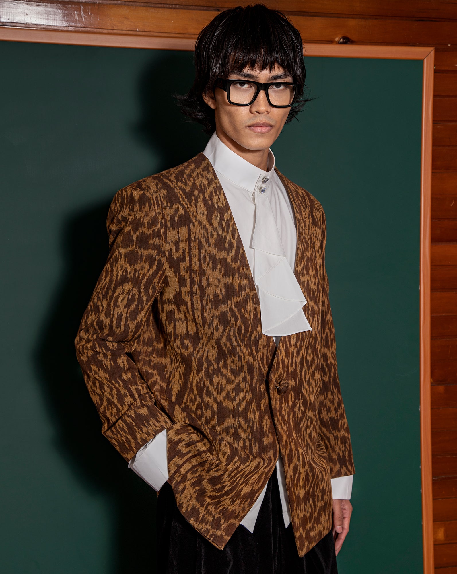 Blazer Pankou Ikat (Brown)