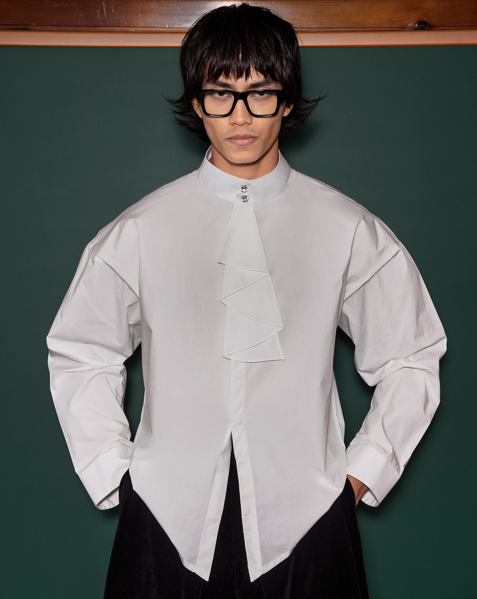 Kemeja Cekak Malaya (White) // Lobak Pants (Velvet)