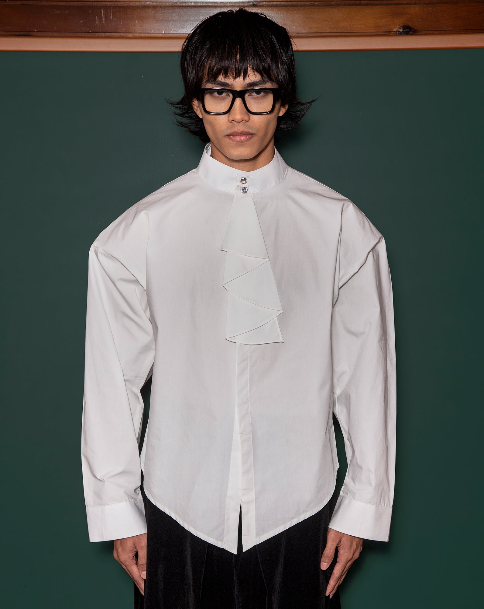 Kemeja Cekak Malaya (White) // Lobak Pants (Velvet)