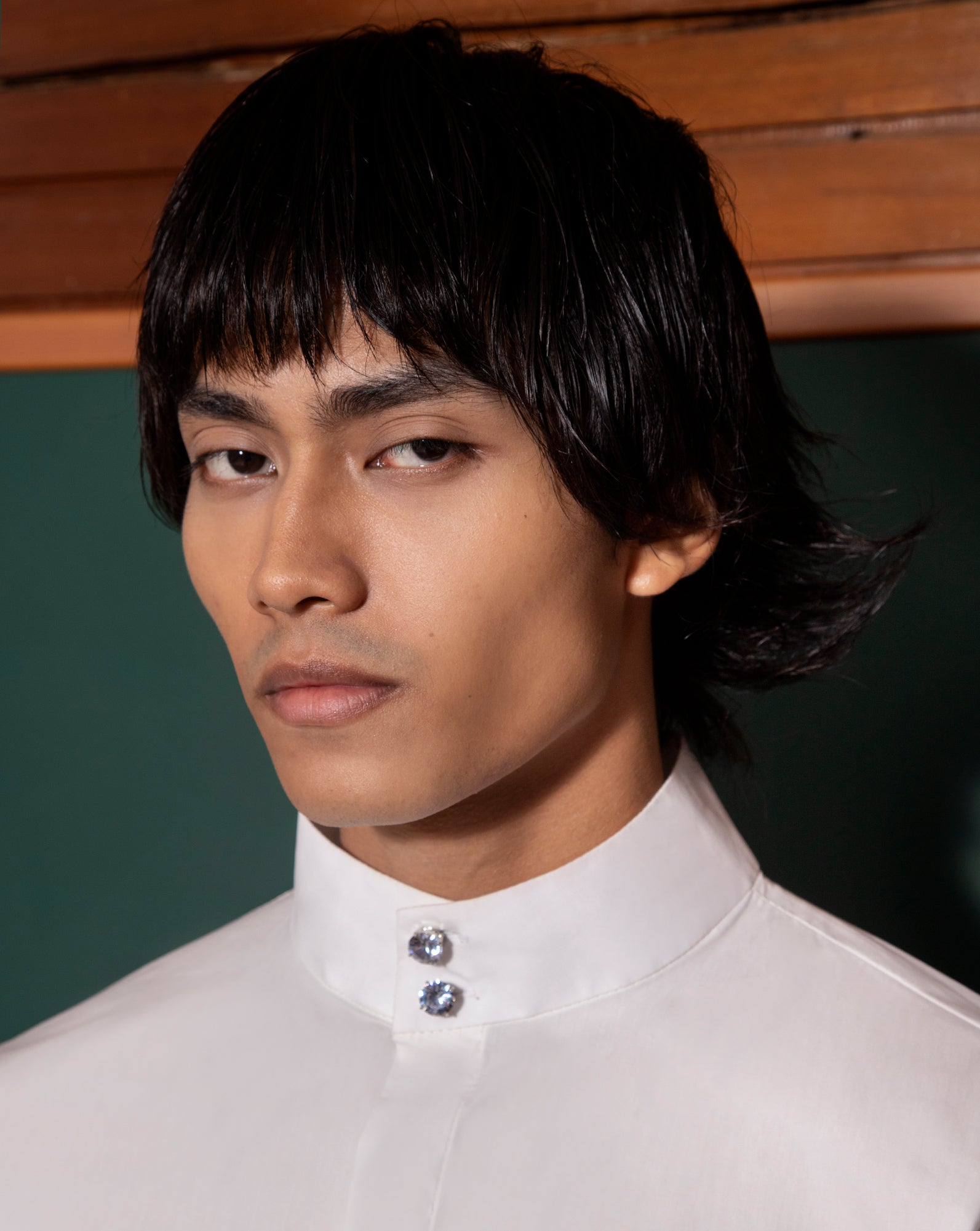Kemeja Cekak Malaya (White) // Lobak Pants (Velvet)
