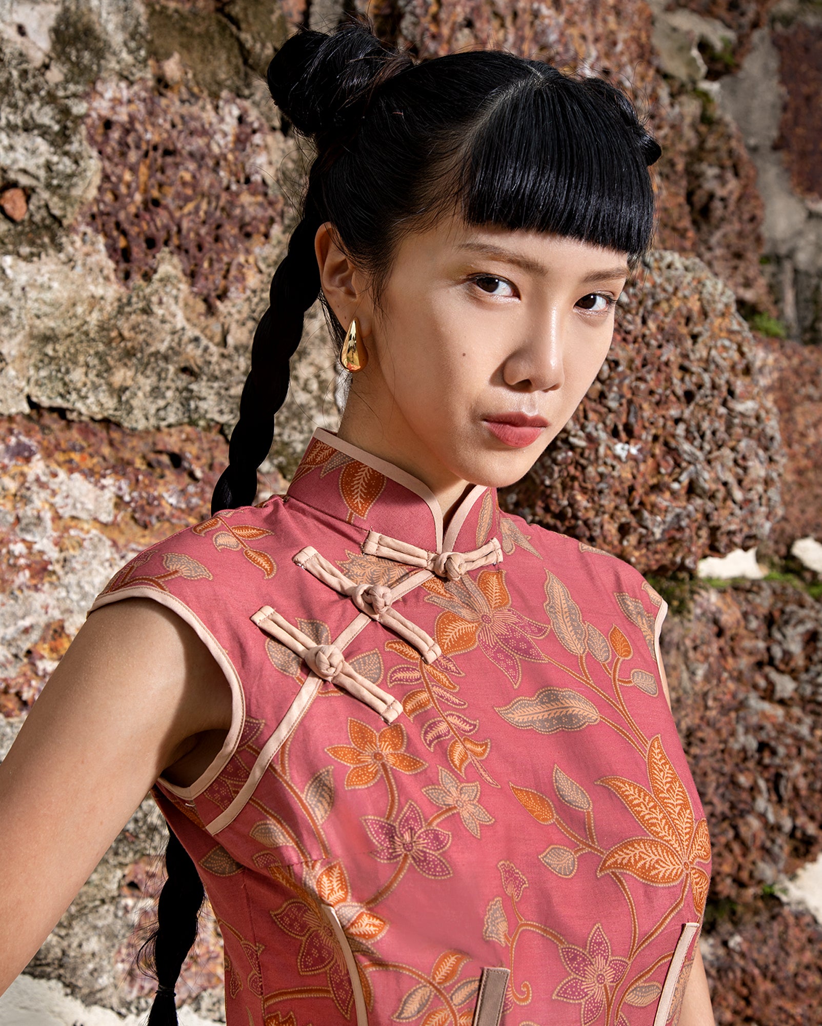 Cheongsam Corset (Dusty Pink Batik)
