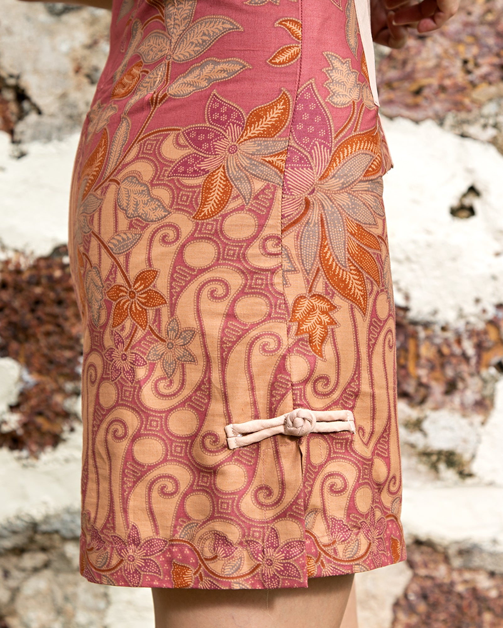 Cheongsam Corset (Dusty Pink Batik)