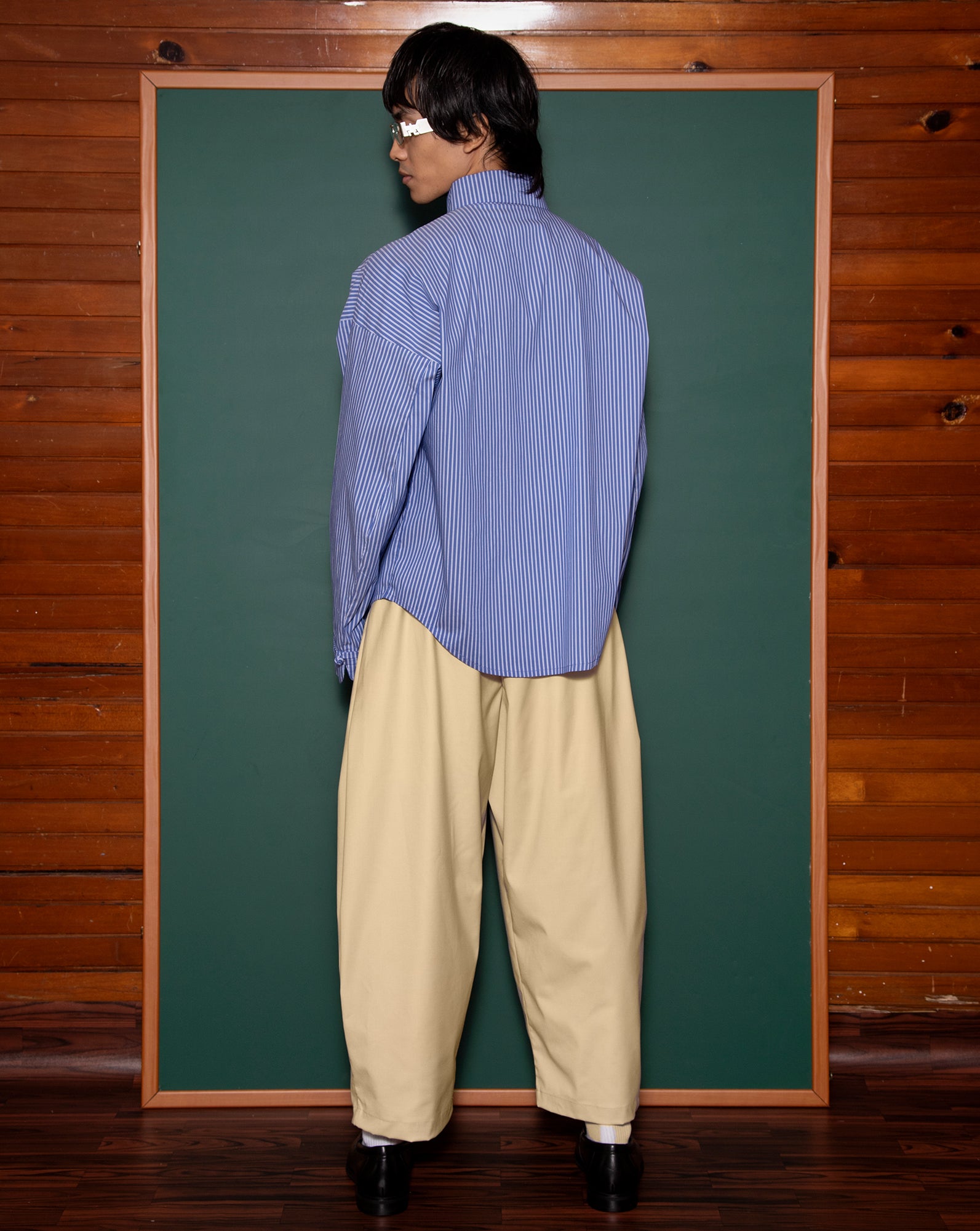 Kemeja Cekak Malaya (Blue Pinstripe)