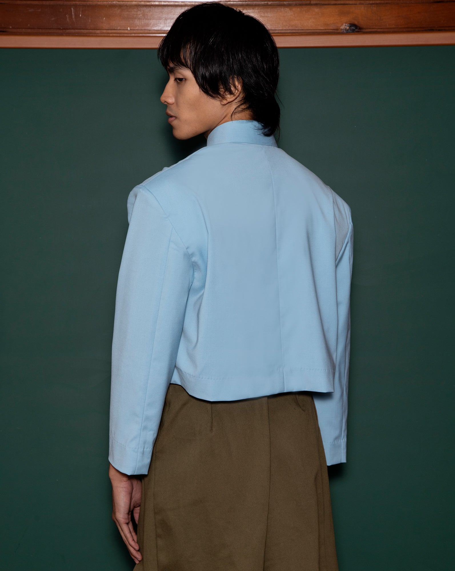 Kemeja Bahu Krop (Blue) // Tie Bag (Black Viscose)