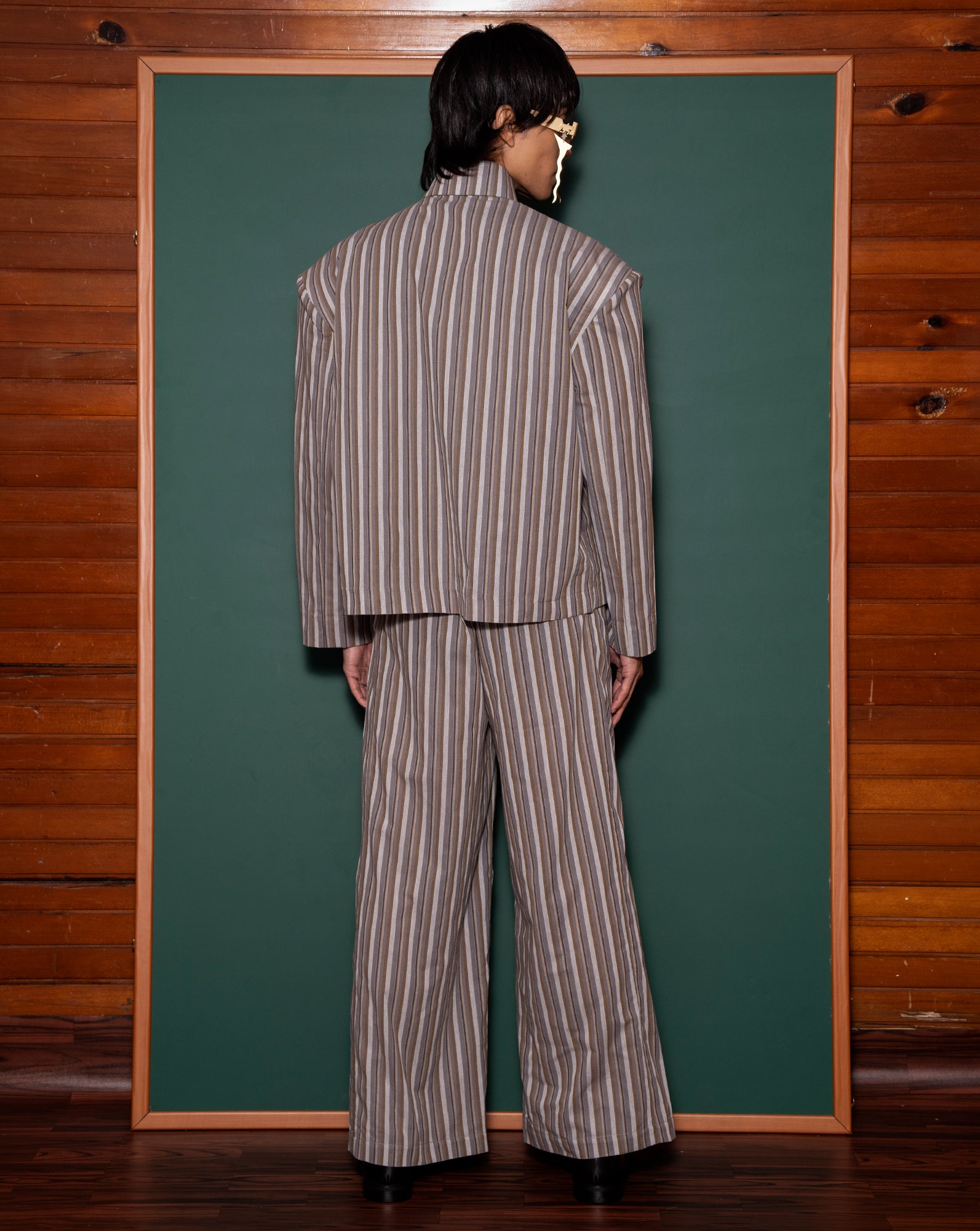 Kemeja Bahu (Grey Brown Stripes)