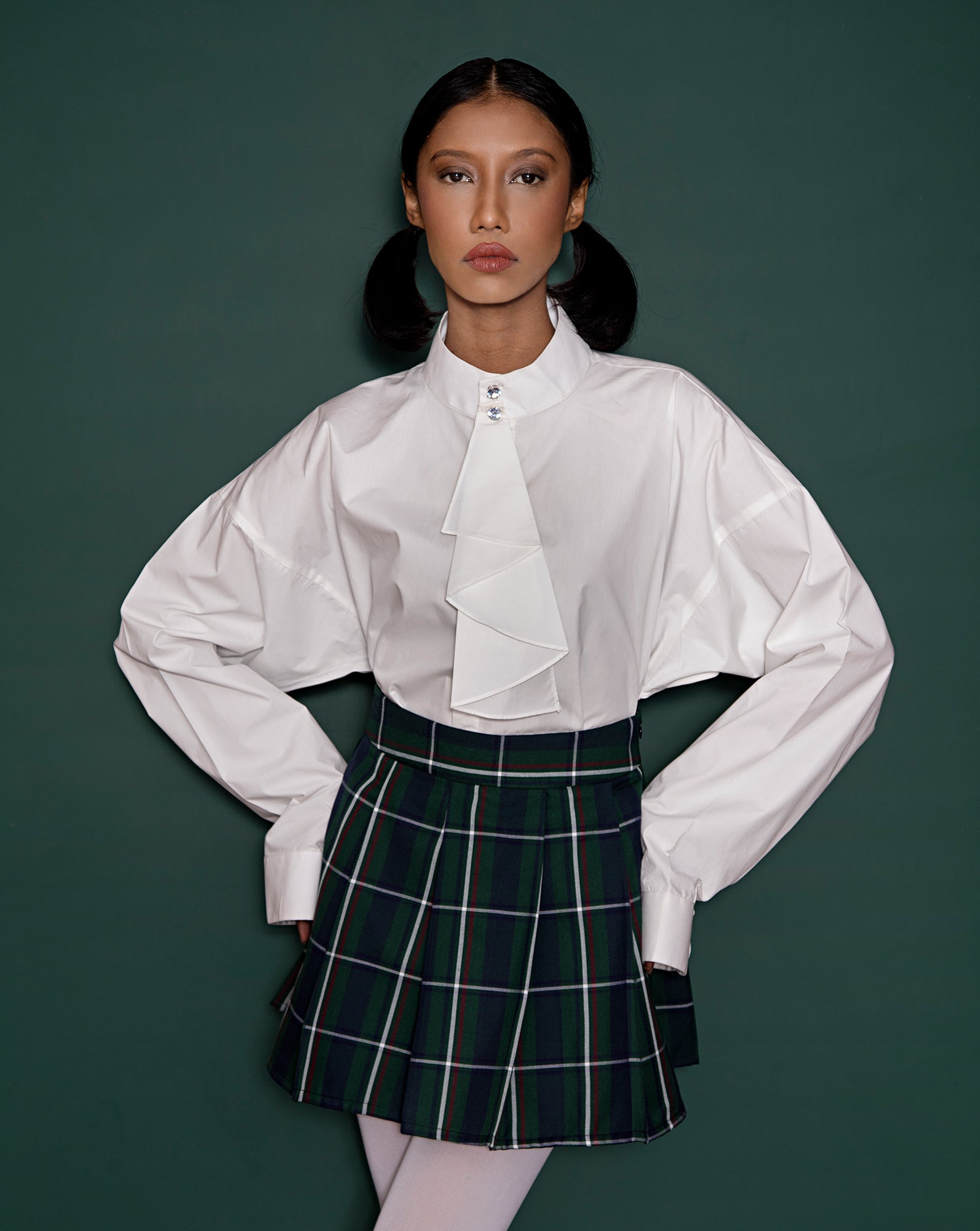 Mini Skirt Sekolah (Emerald Plaid)