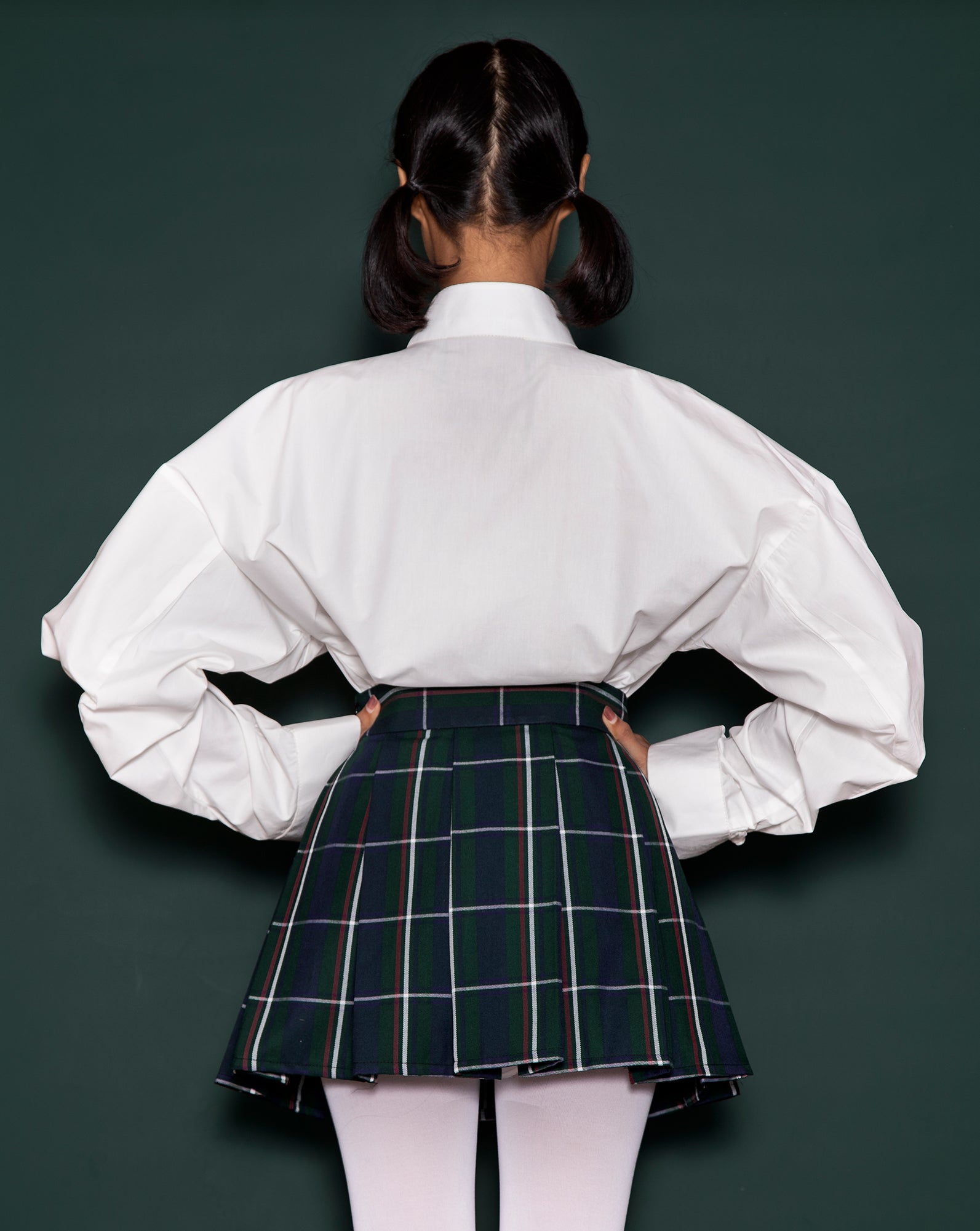 Mini Skirt Sekolah (Emerald Plaid)