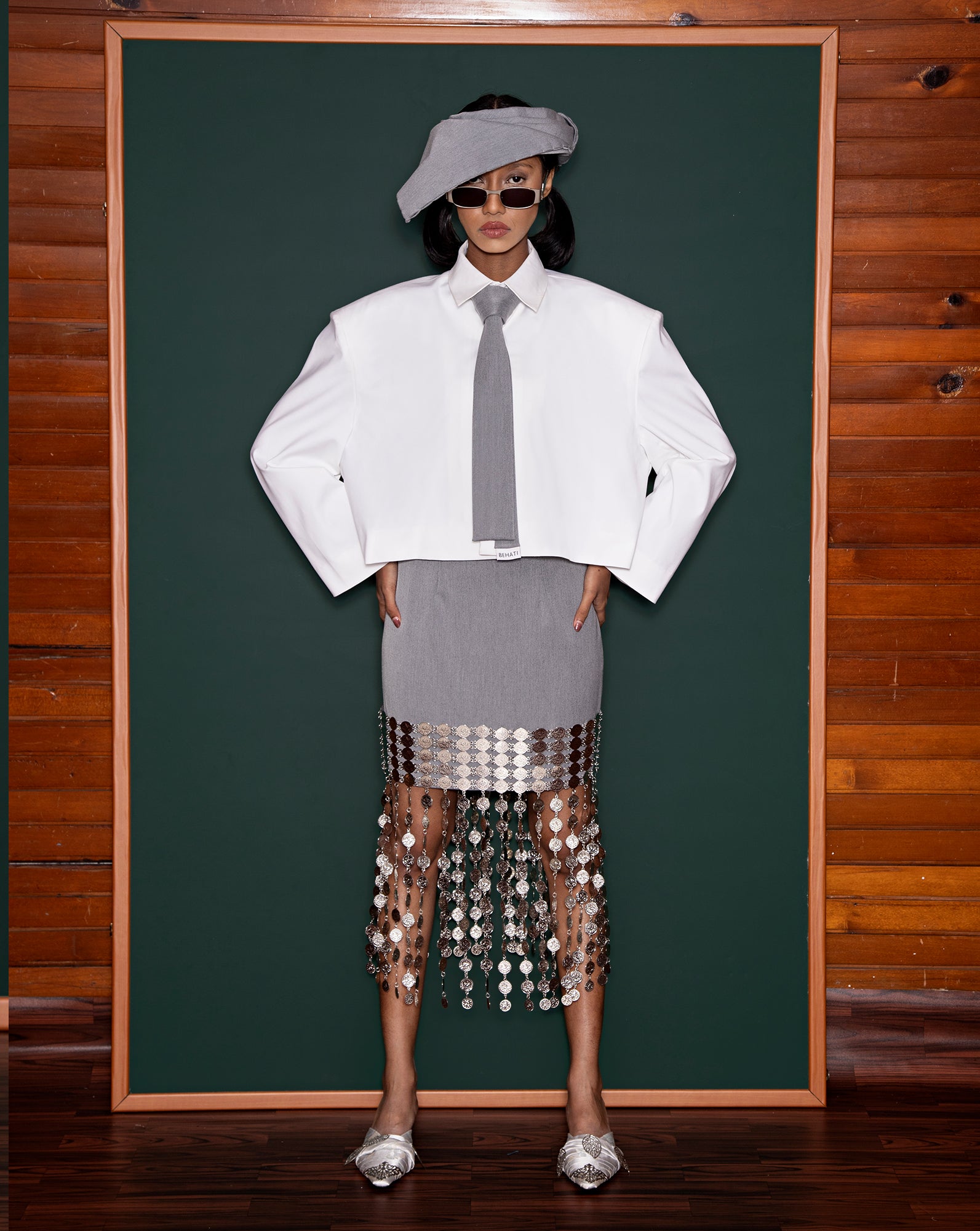 Sementing Mini Skirt // Tie (Grey)