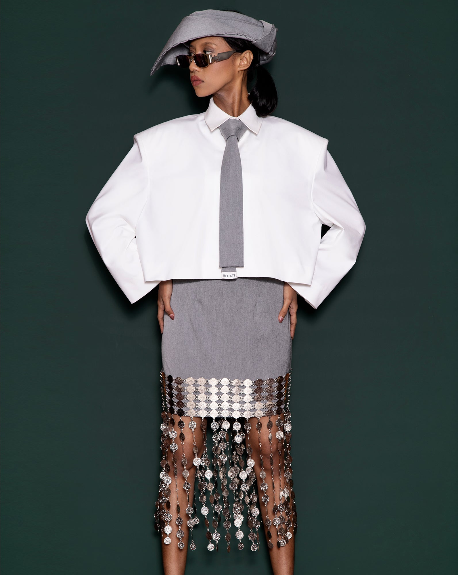 Sementing Mini Skirt // Tie (Grey)