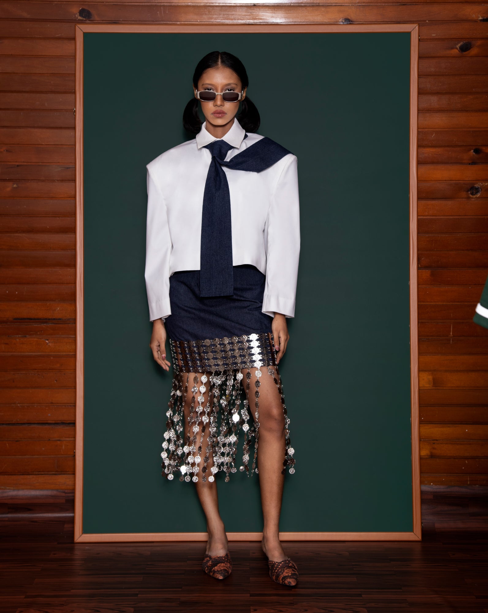 Sementing Mini Skirt // Tie (Denim)
