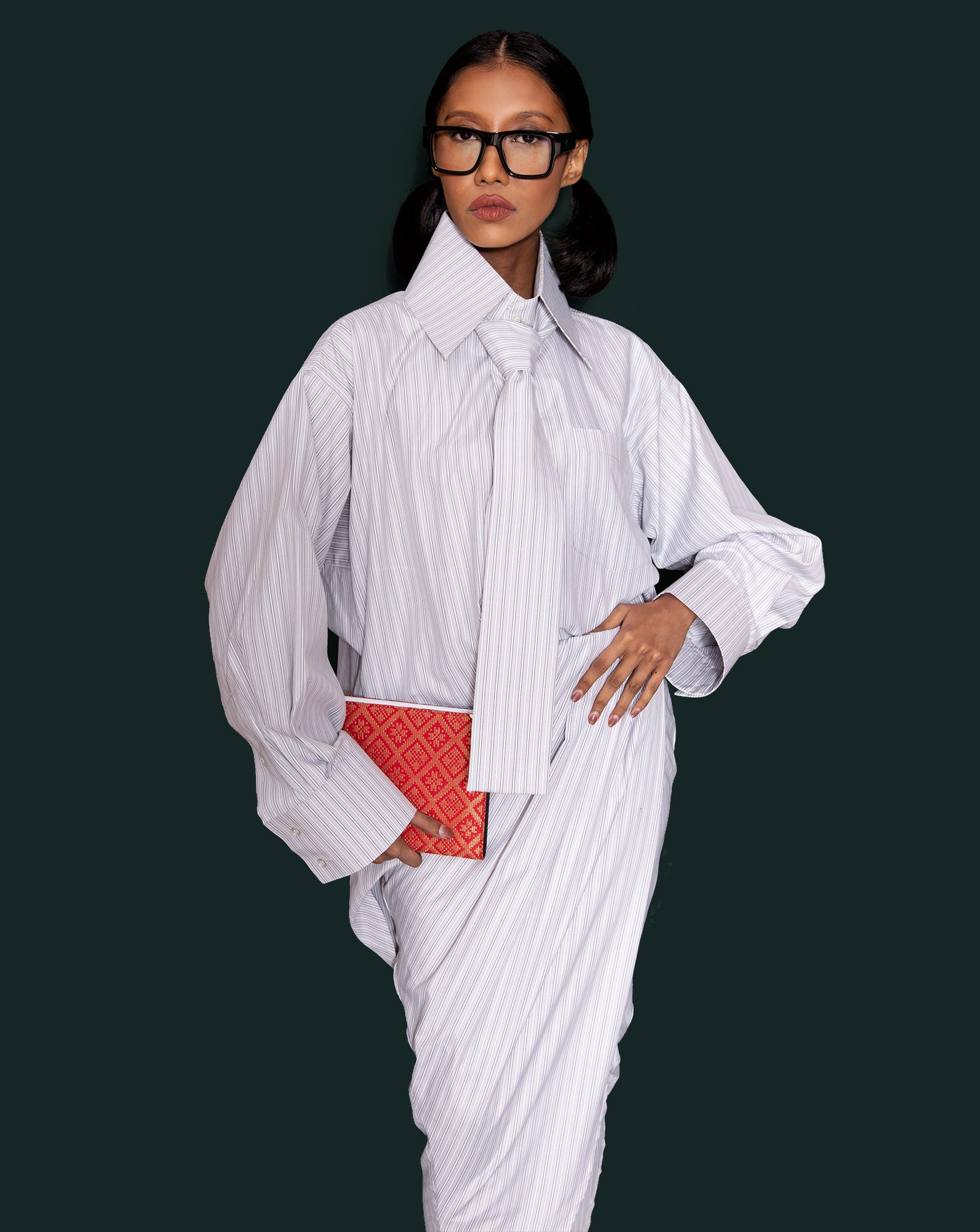 Kemeja Adik (Blue Pinstripes)
