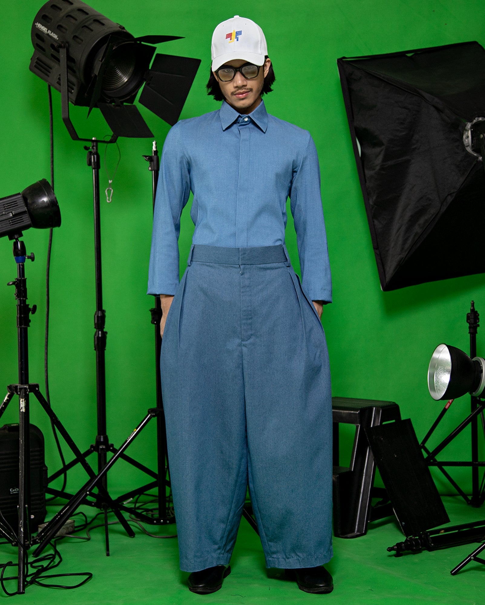 Sudirman Suit Shirt (Biru Denim) /Ramlee Jeans (Biru)