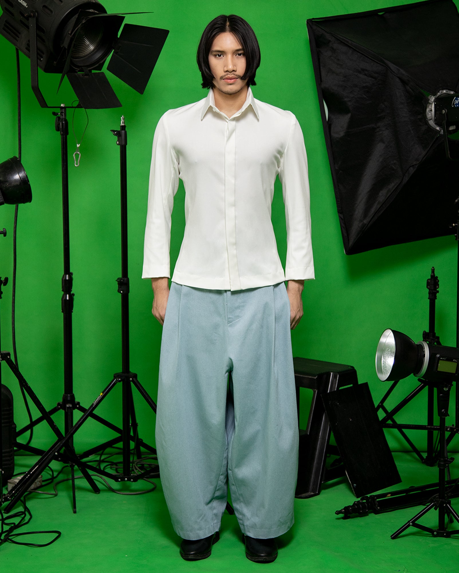 Sudirman Suit Shirt (White Denim)