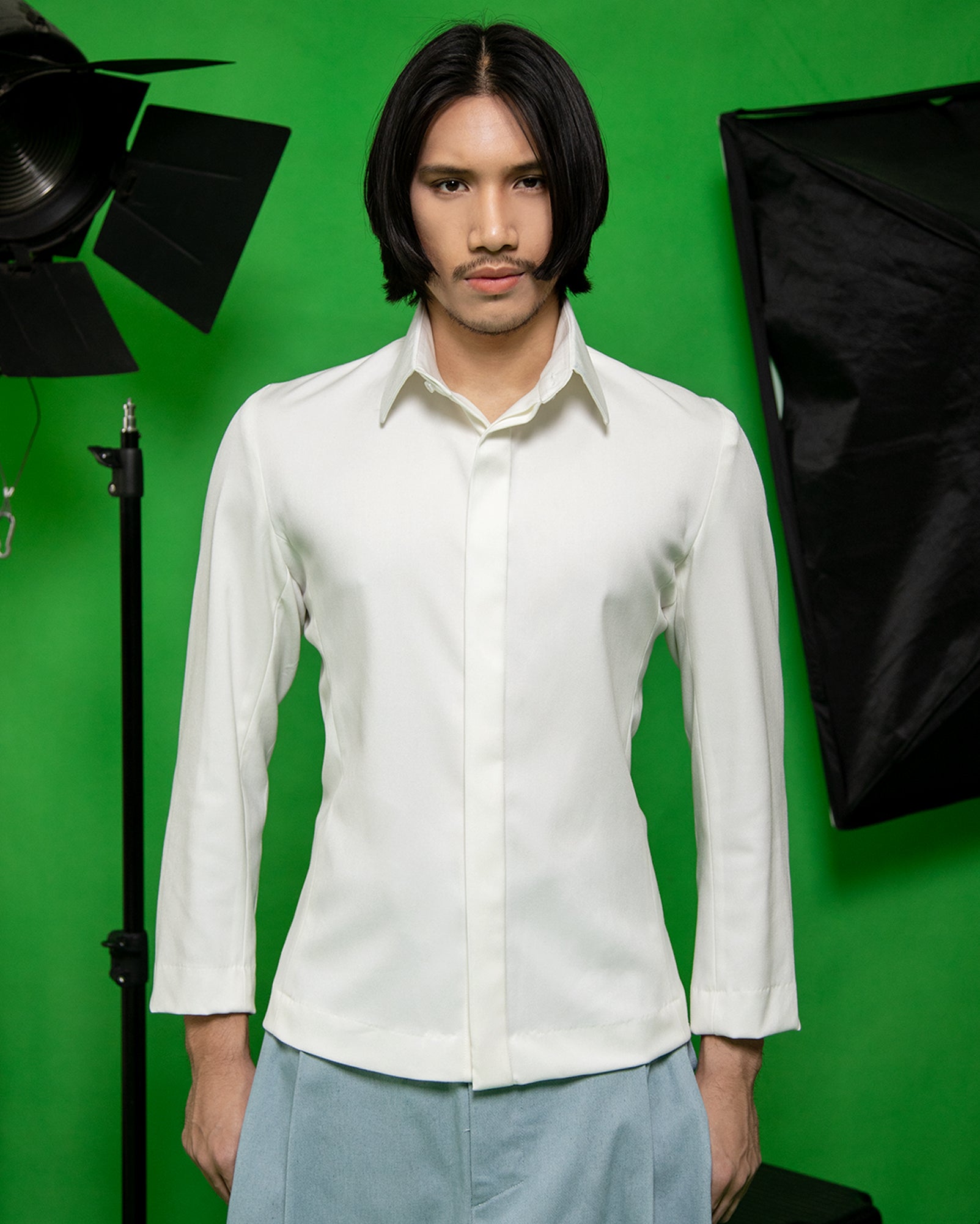 Sudirman Suit Shirt (White Denim)
