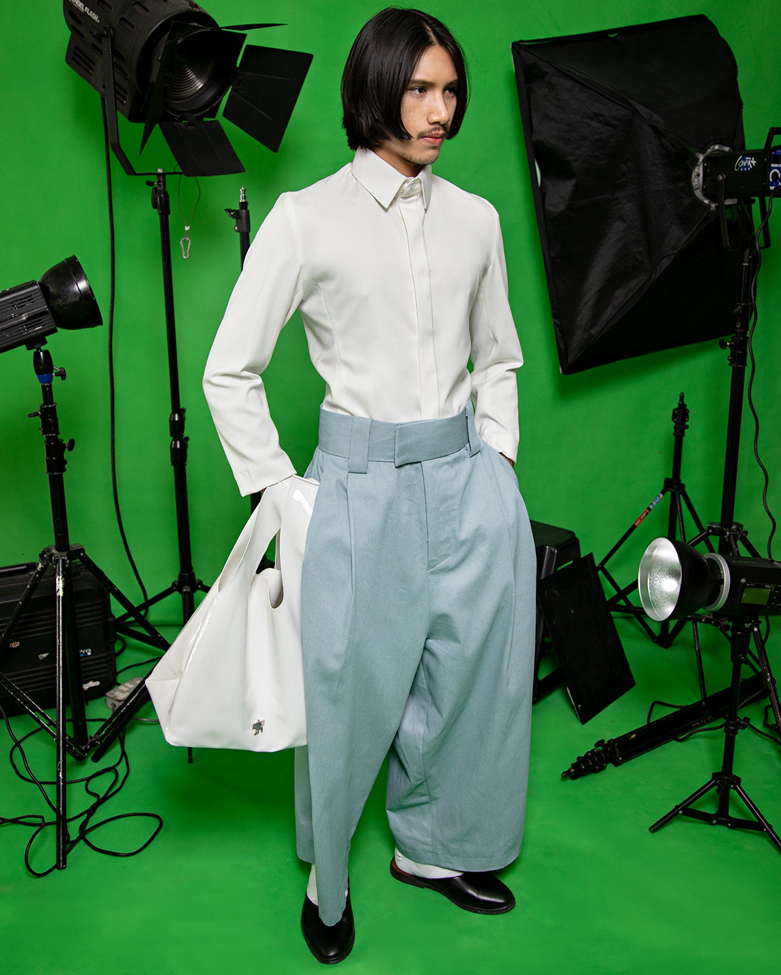 Sudirman Suit Shirt (White Denim)