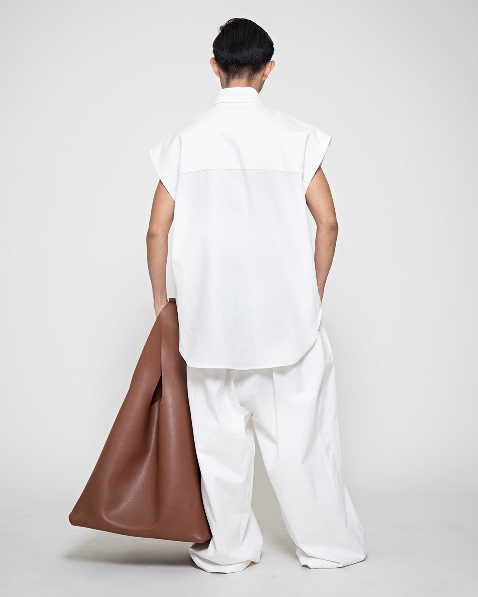 Ves Kemeja (White Cotton Twill) / Ramlee Pants (White)