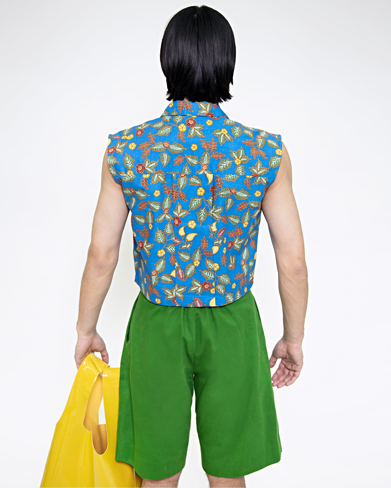 Baju Batik Krop Kargo (Blue) / Bermuda Shorts (Green)