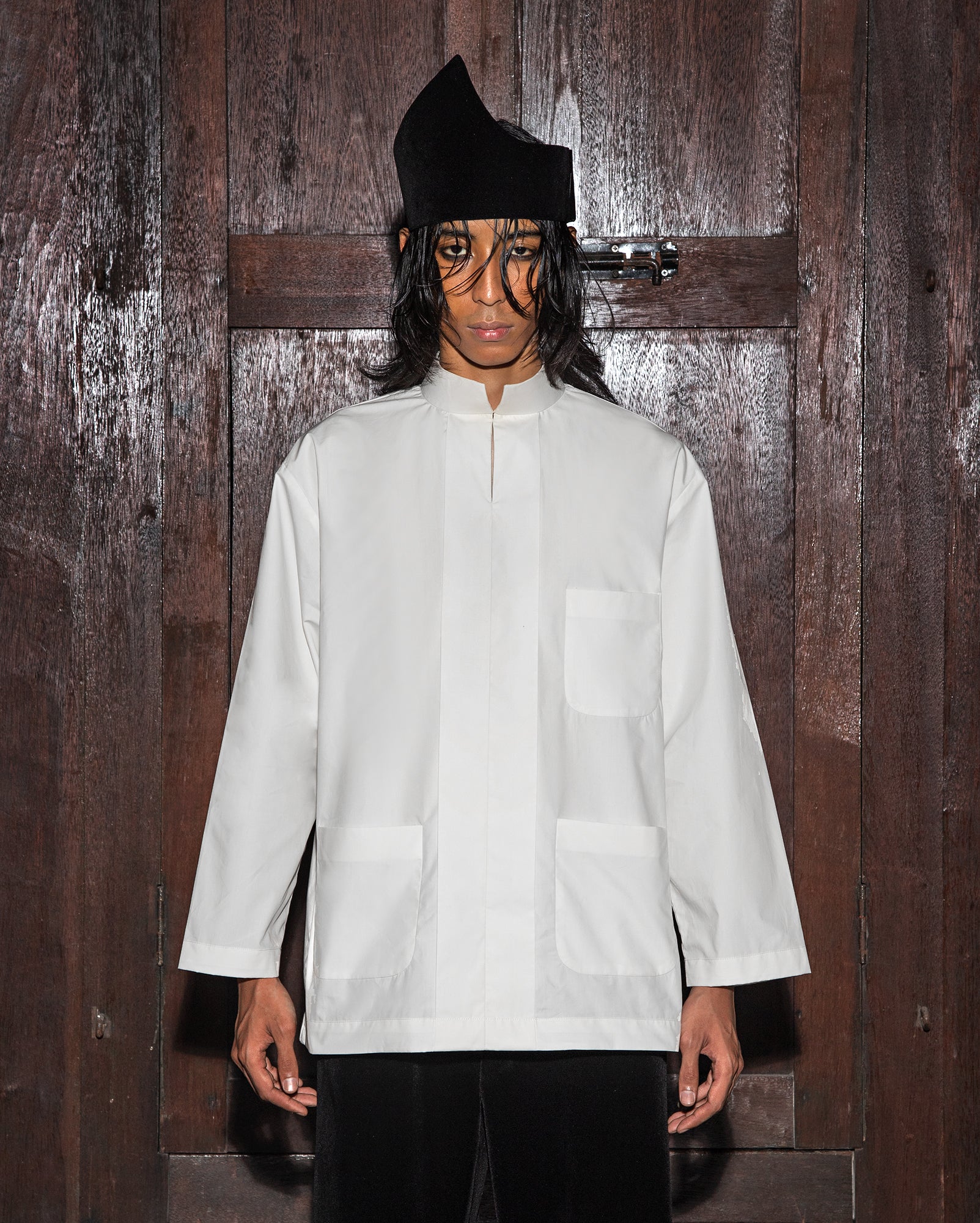 Baju Nehru Teluk Kelepek (White)