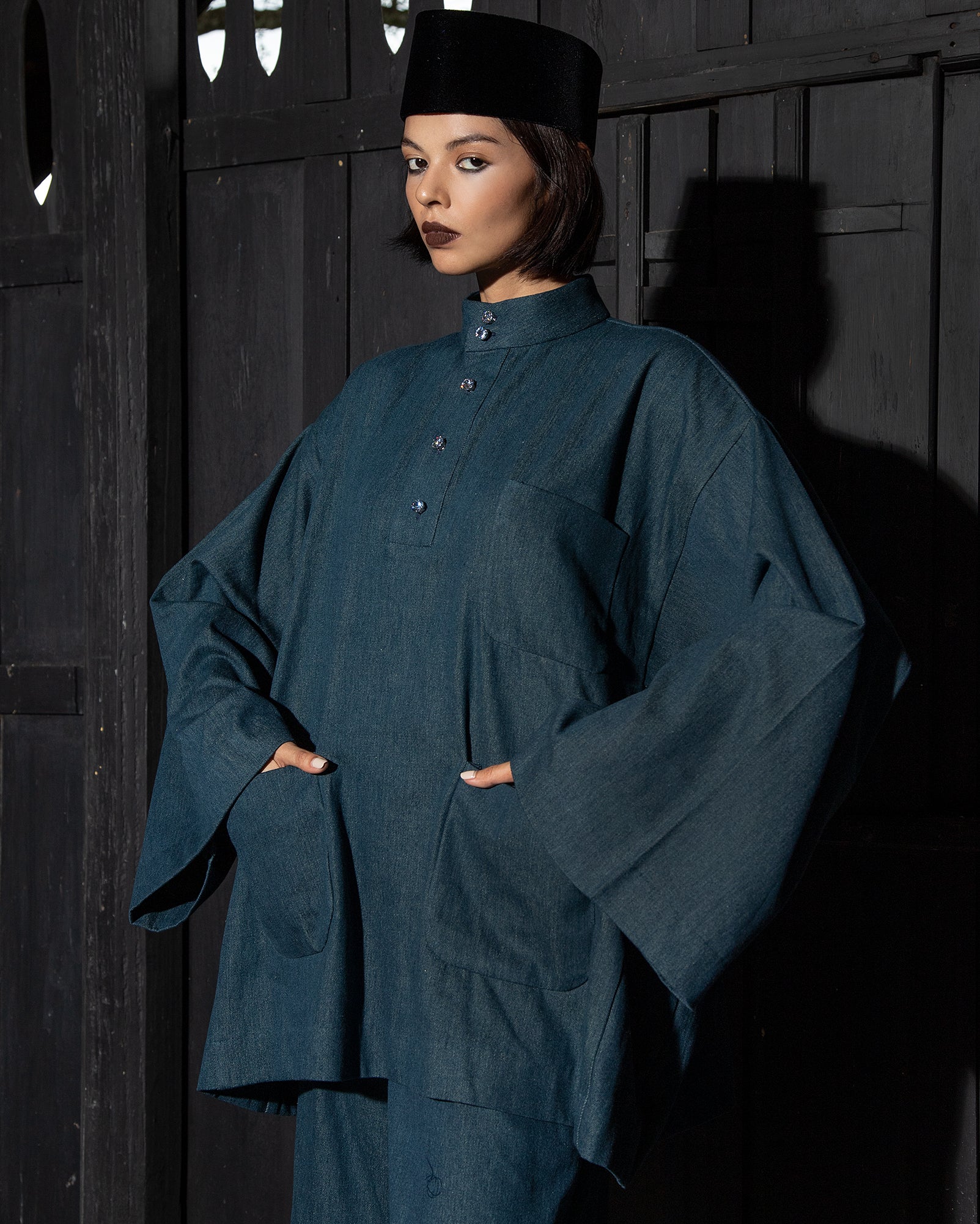 Baju Melayu Oversaiz Denim