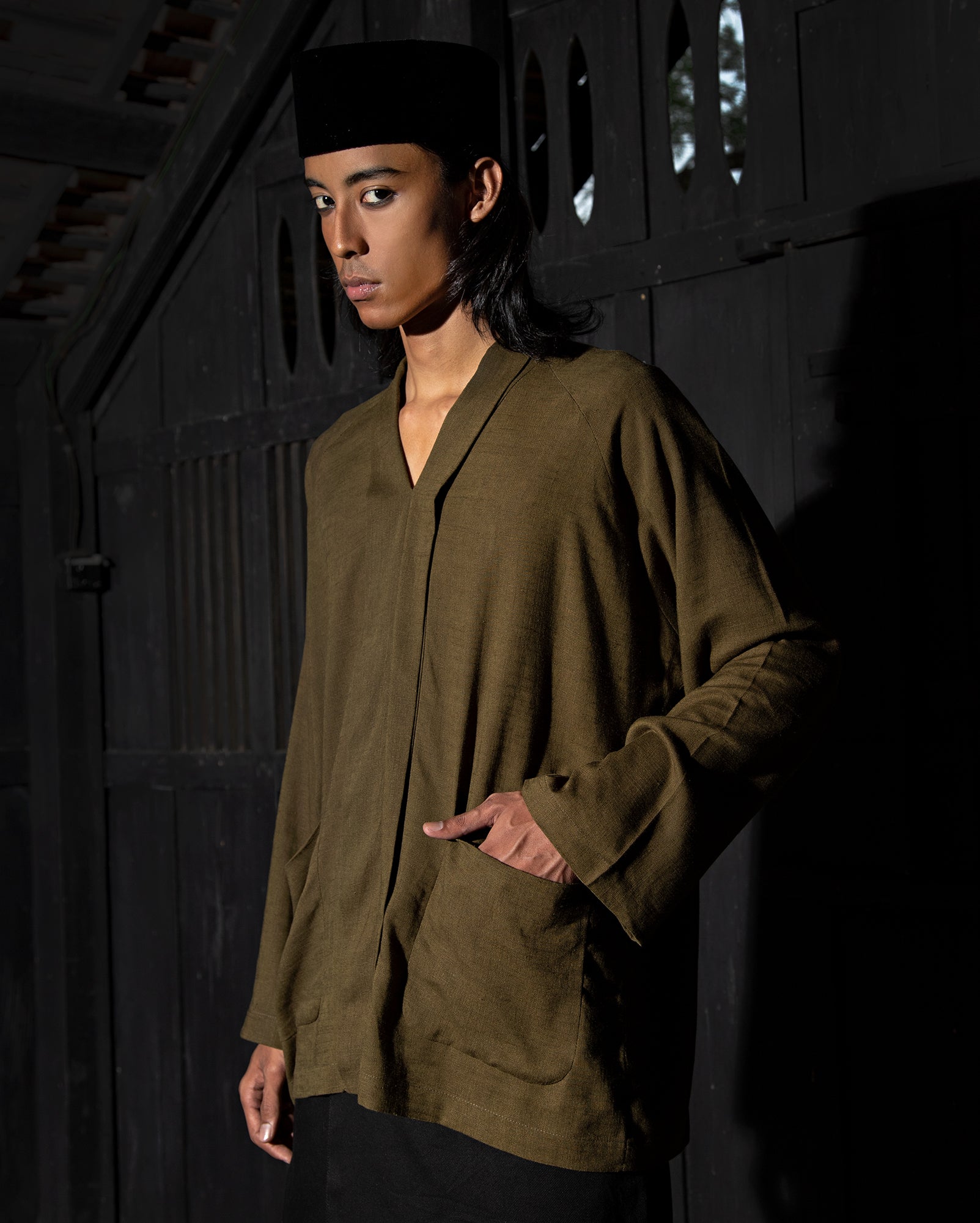 Kabaya Baba (Olive Linen)