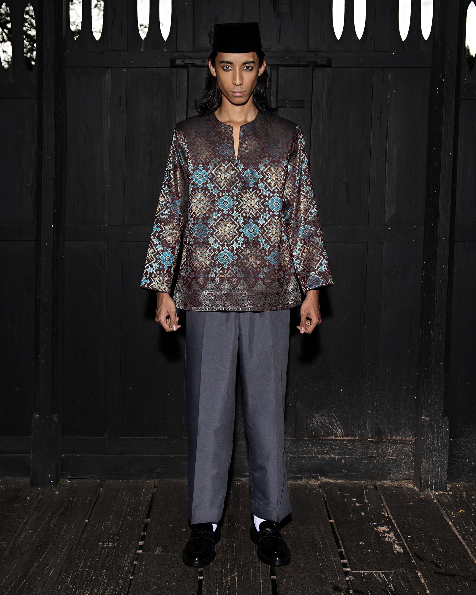 Baju Atas Songket (Burgundy)