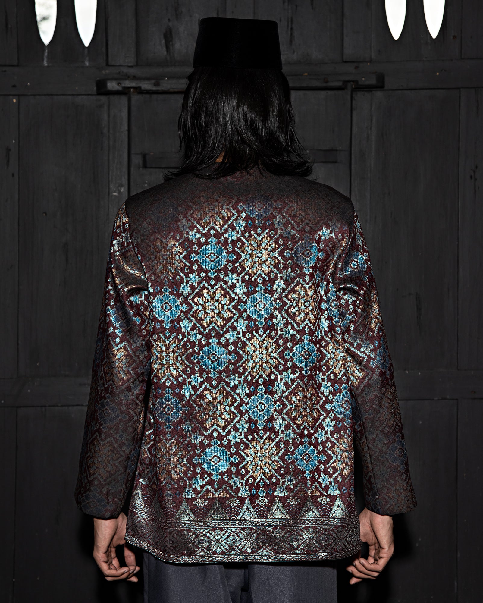 Baju Atas Songket (Burgundy)