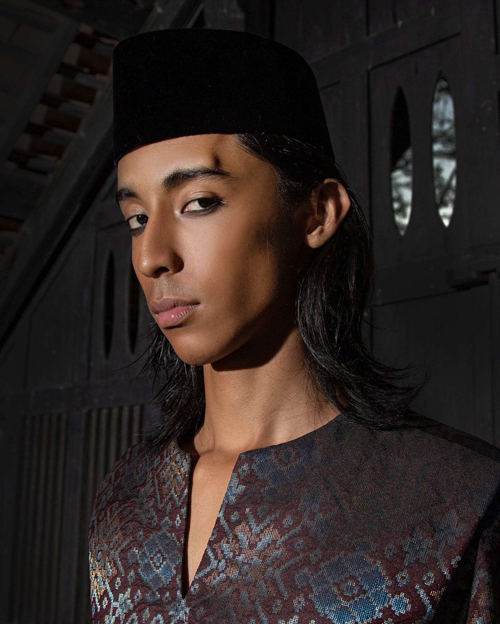 Baju Atas Songket (Burgundy)