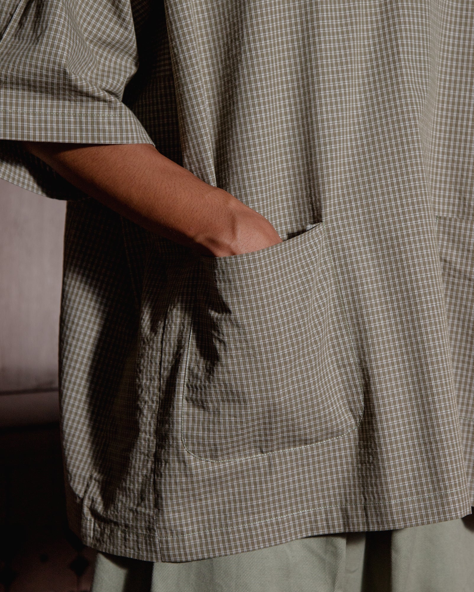 Baju Melayu Pendek (Sage Plaid)