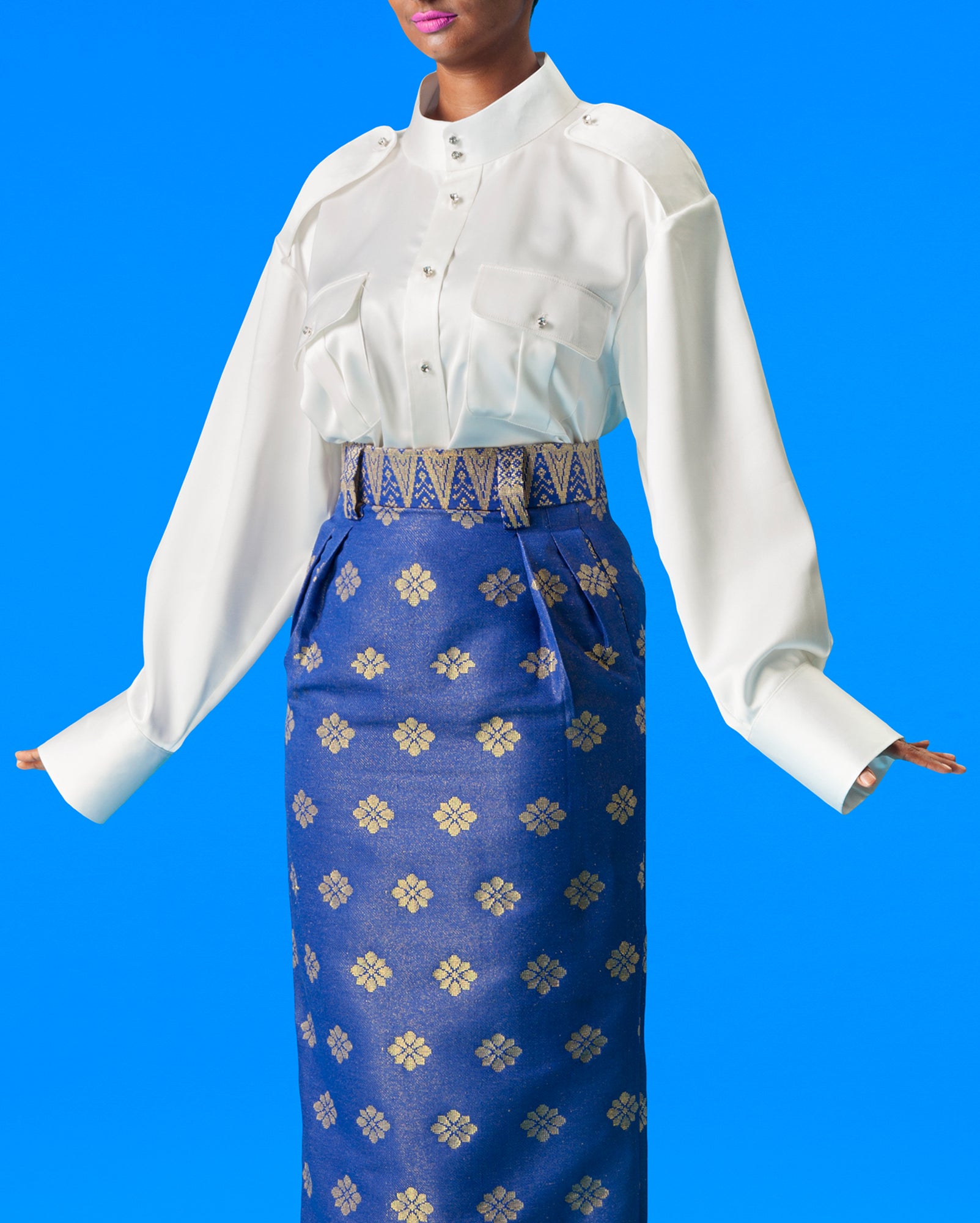 Military Shirt with Butang Baju Melayu