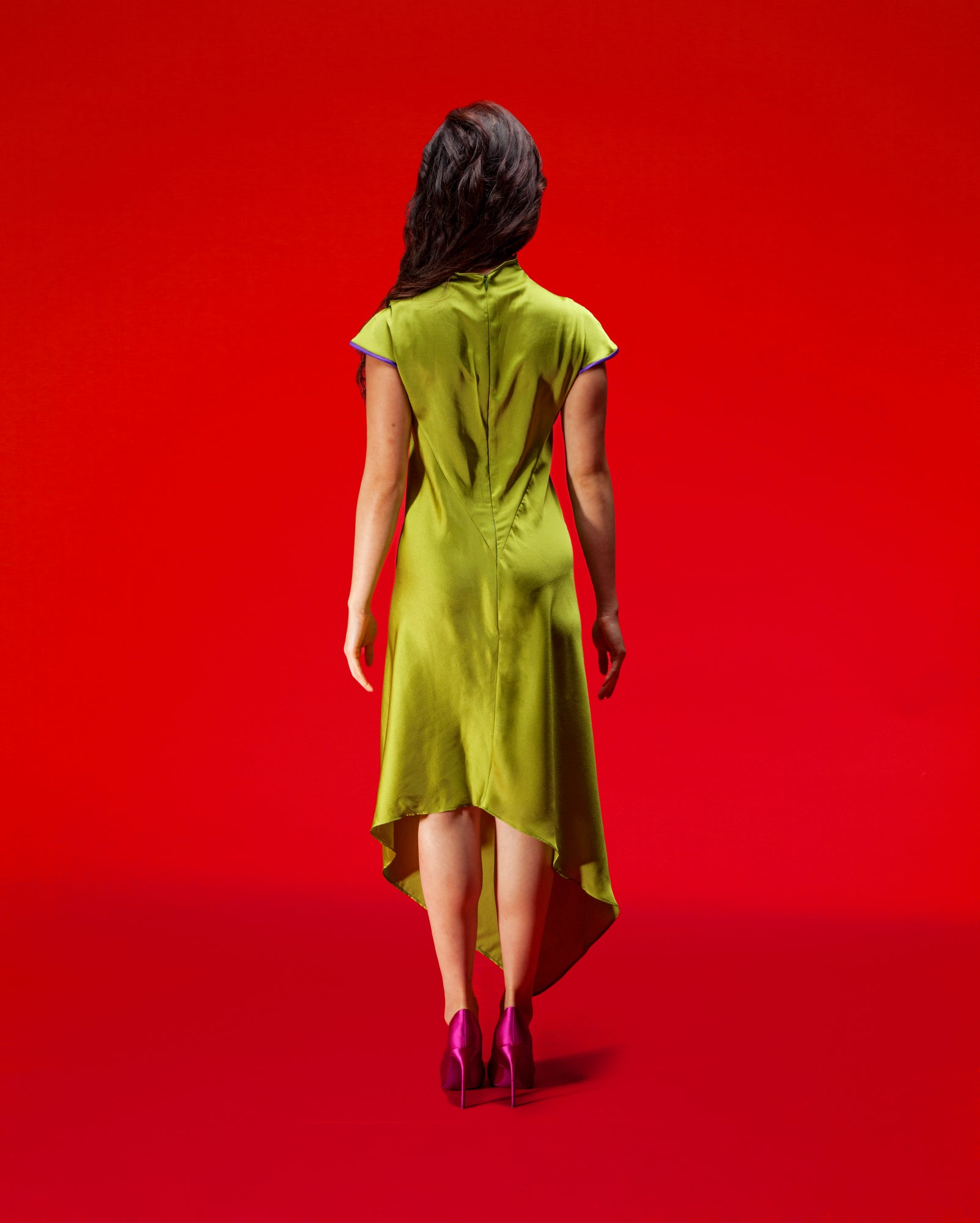 Bias Cheongsam (Chartreuse)
