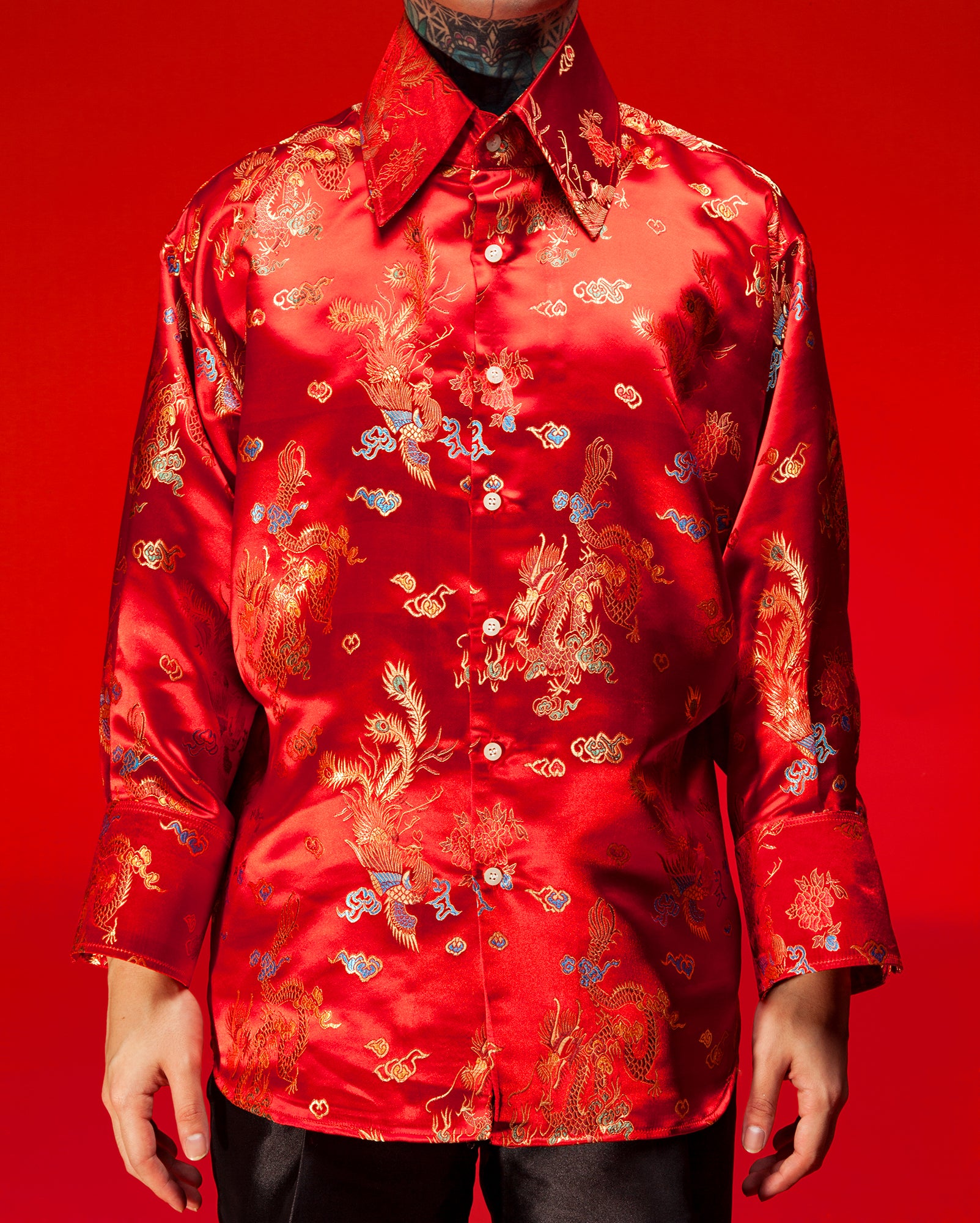 Kemeja Tenun Cina (Red)