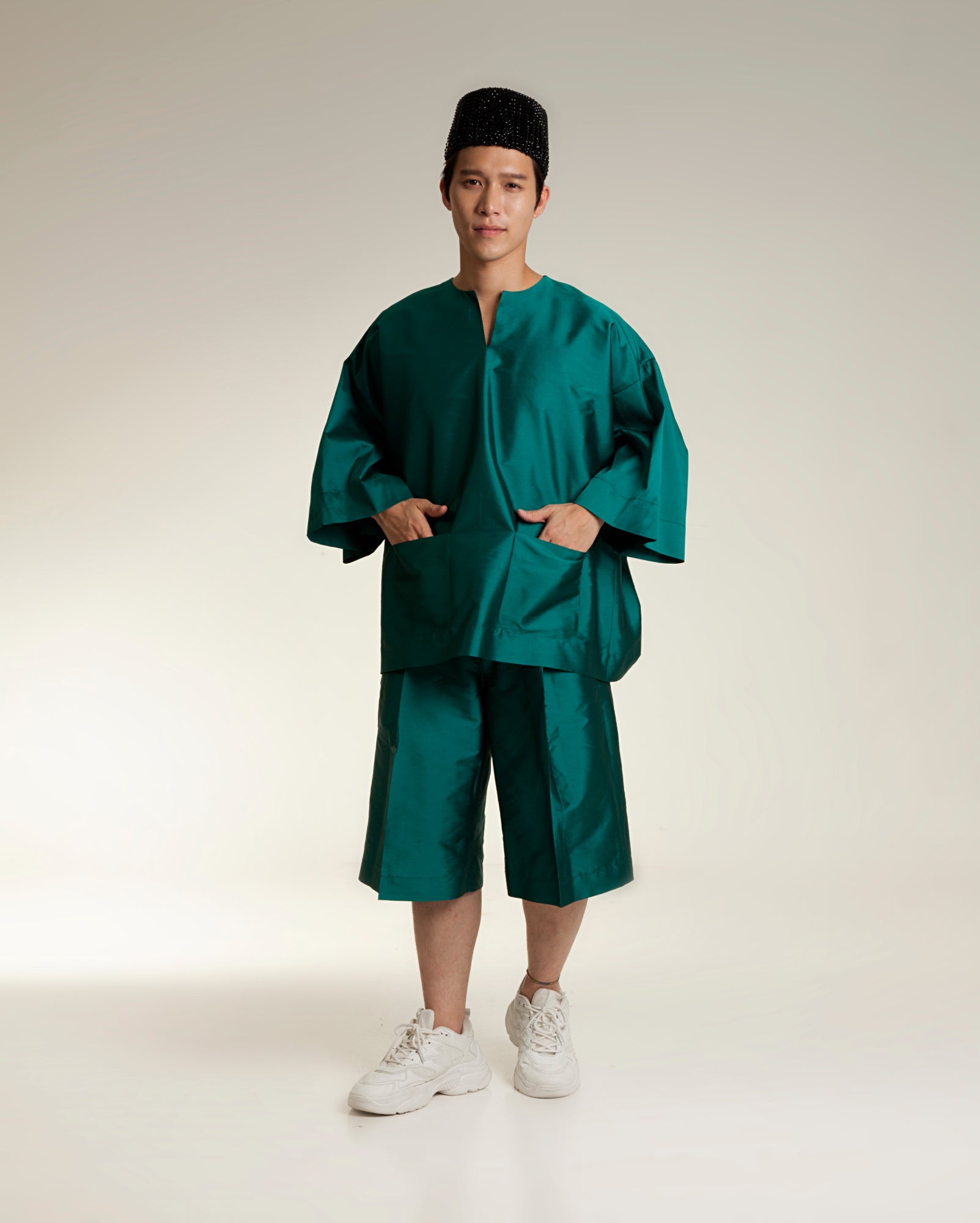 Baju Melayu Pendek Set (Teal)