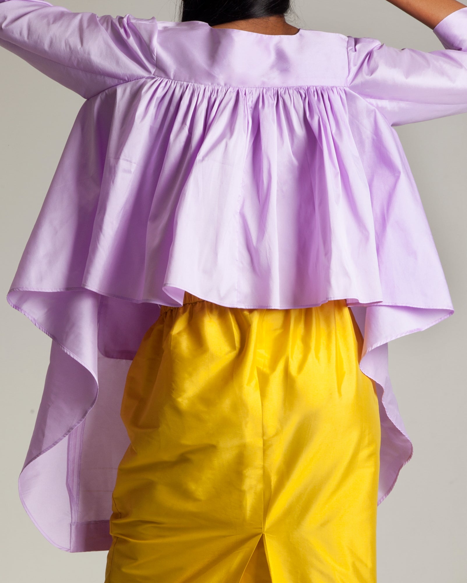 Lata Kurung Set (Lilac Yellow Taffeta)