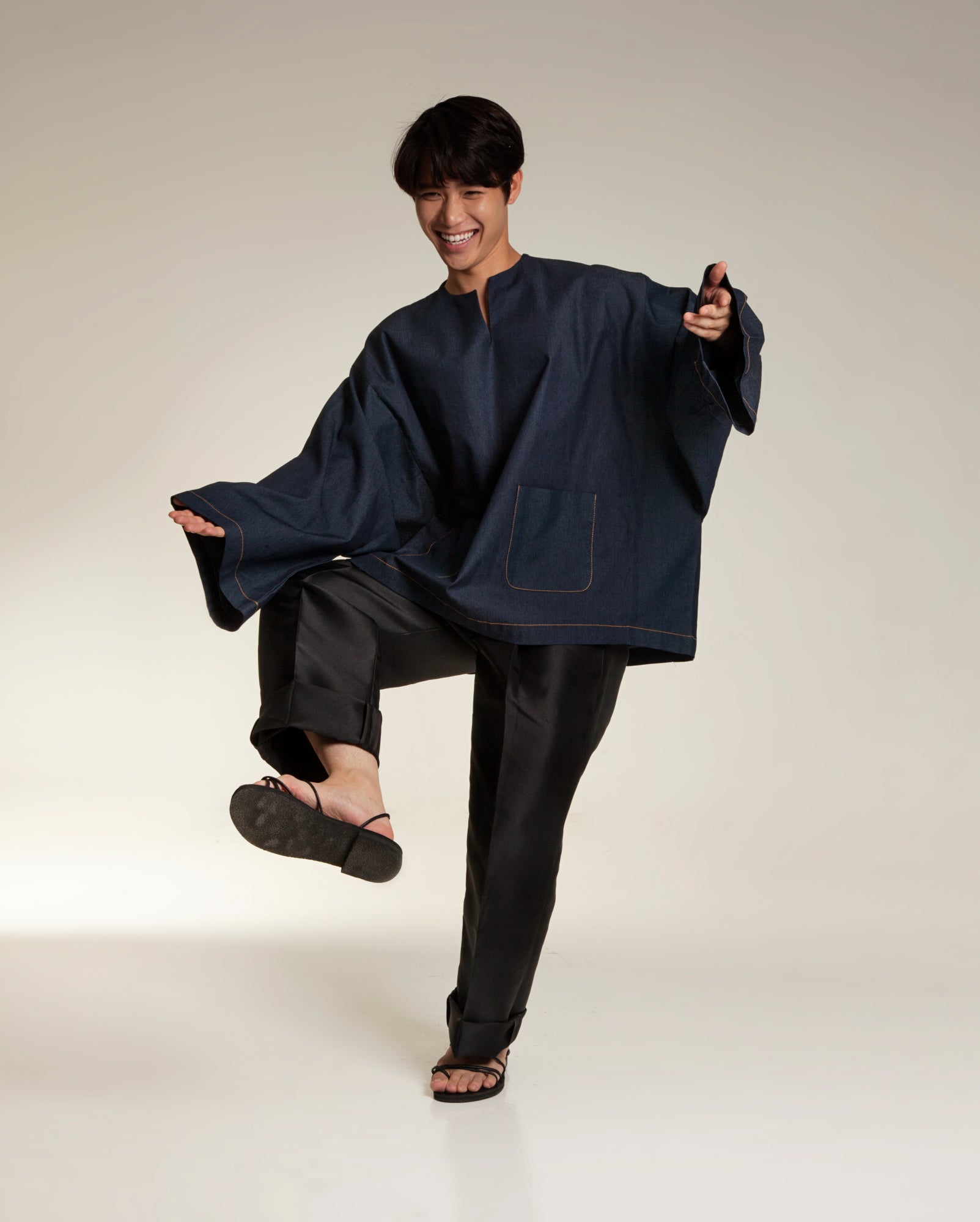 Denim Baju Oversaiz (Navy)