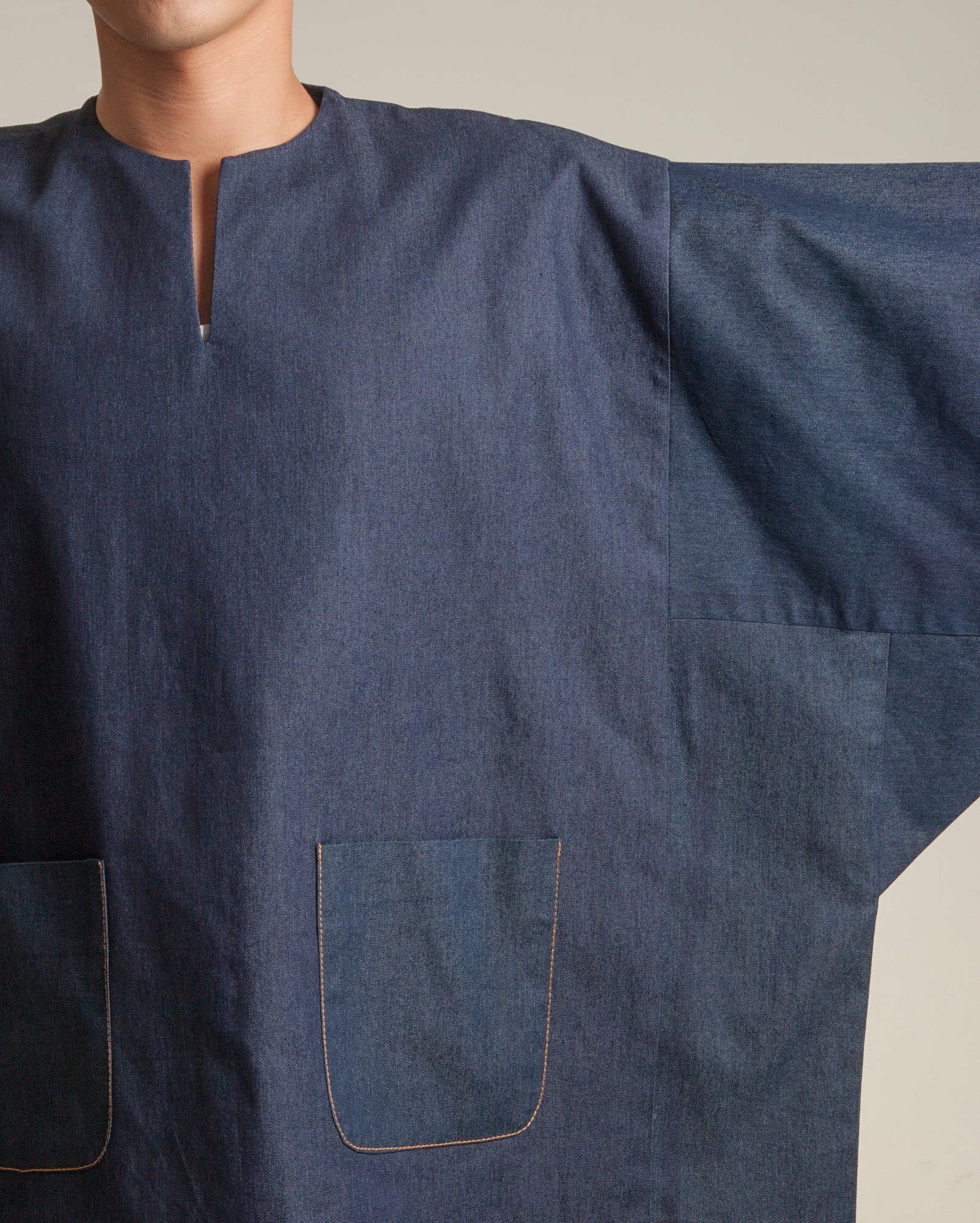 Denim Baju Oversaiz (Navy)