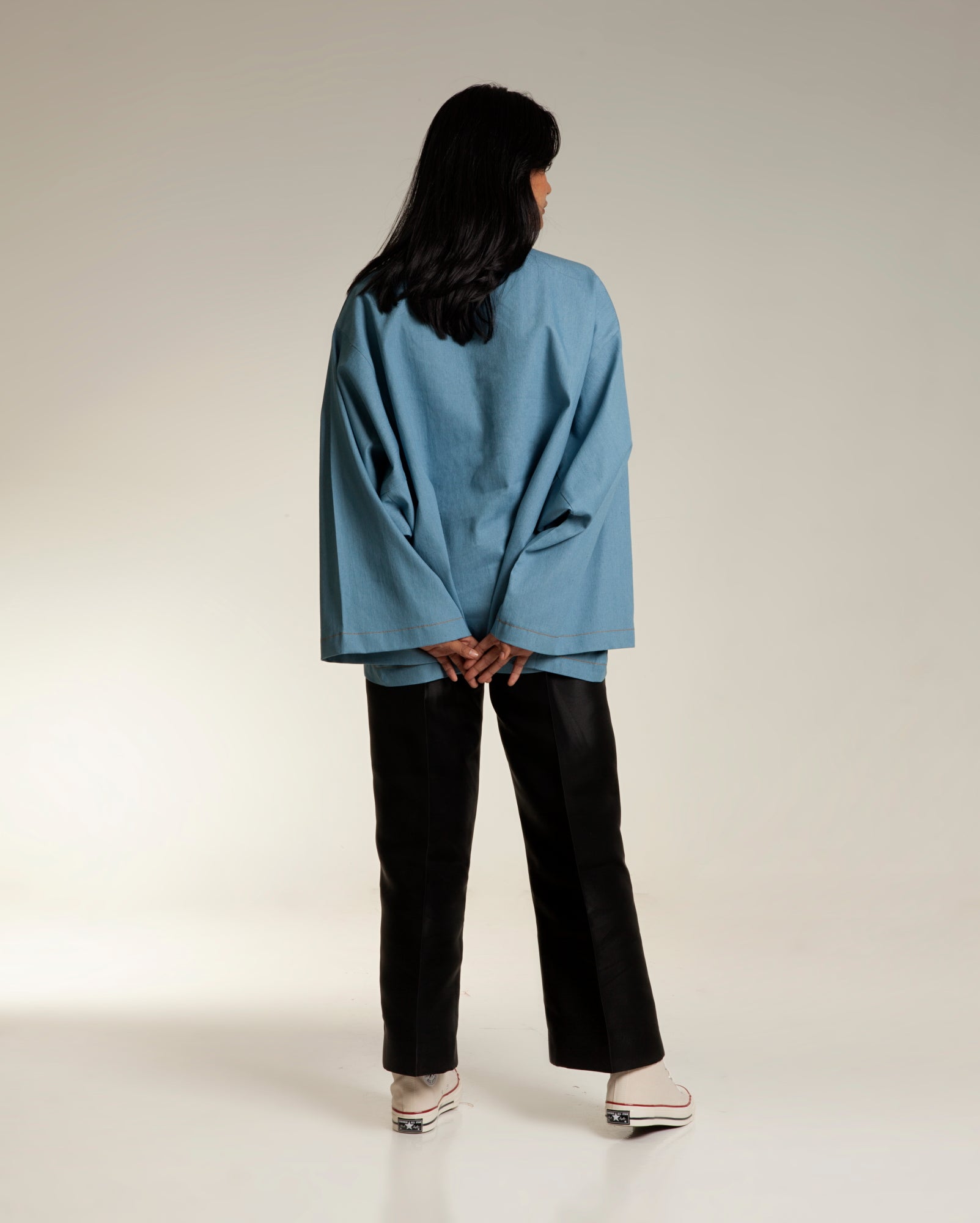 Denim Baju Oversaiz (Sky)