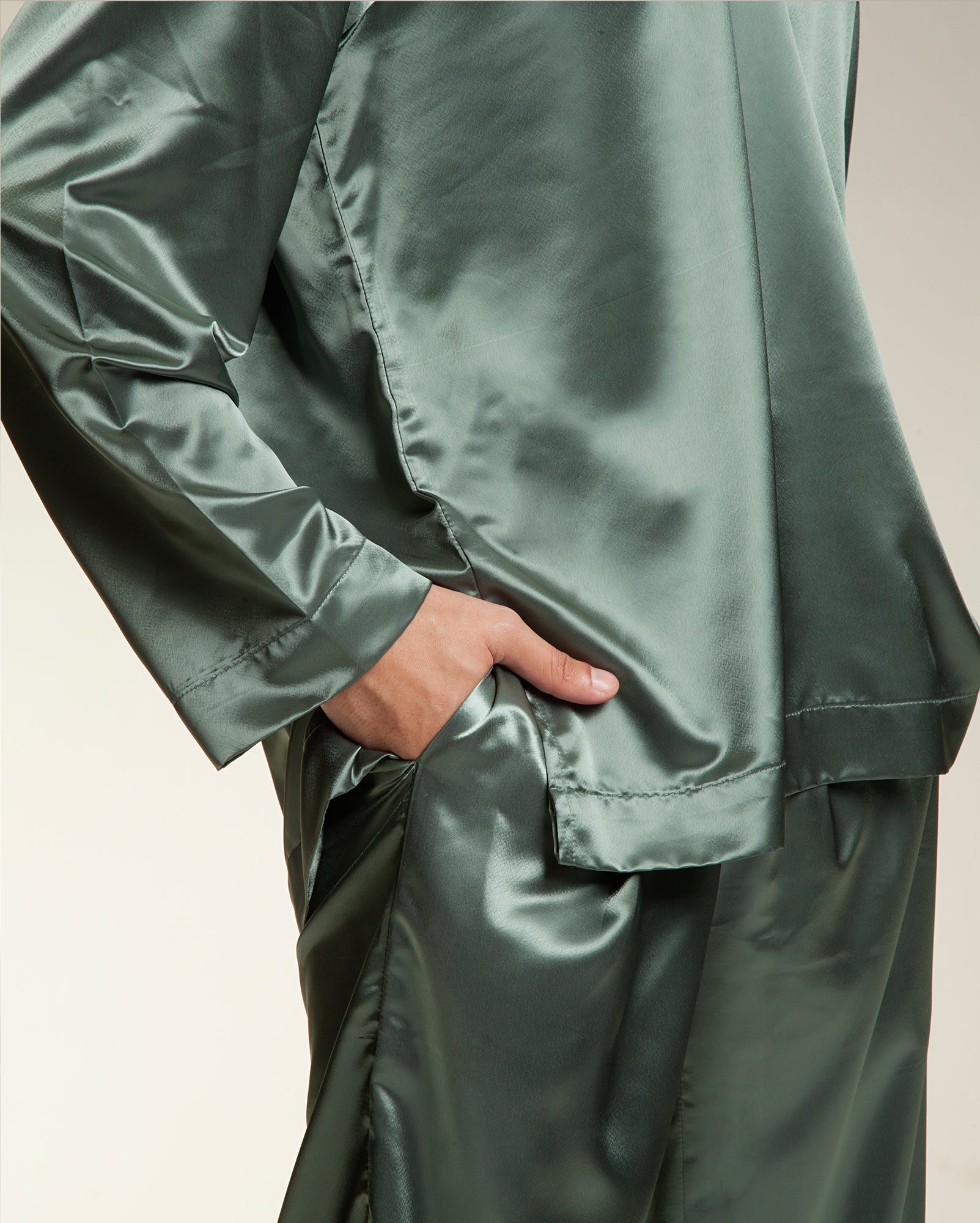 TTFGA Baju Melayu Satin Set (Sage Green)