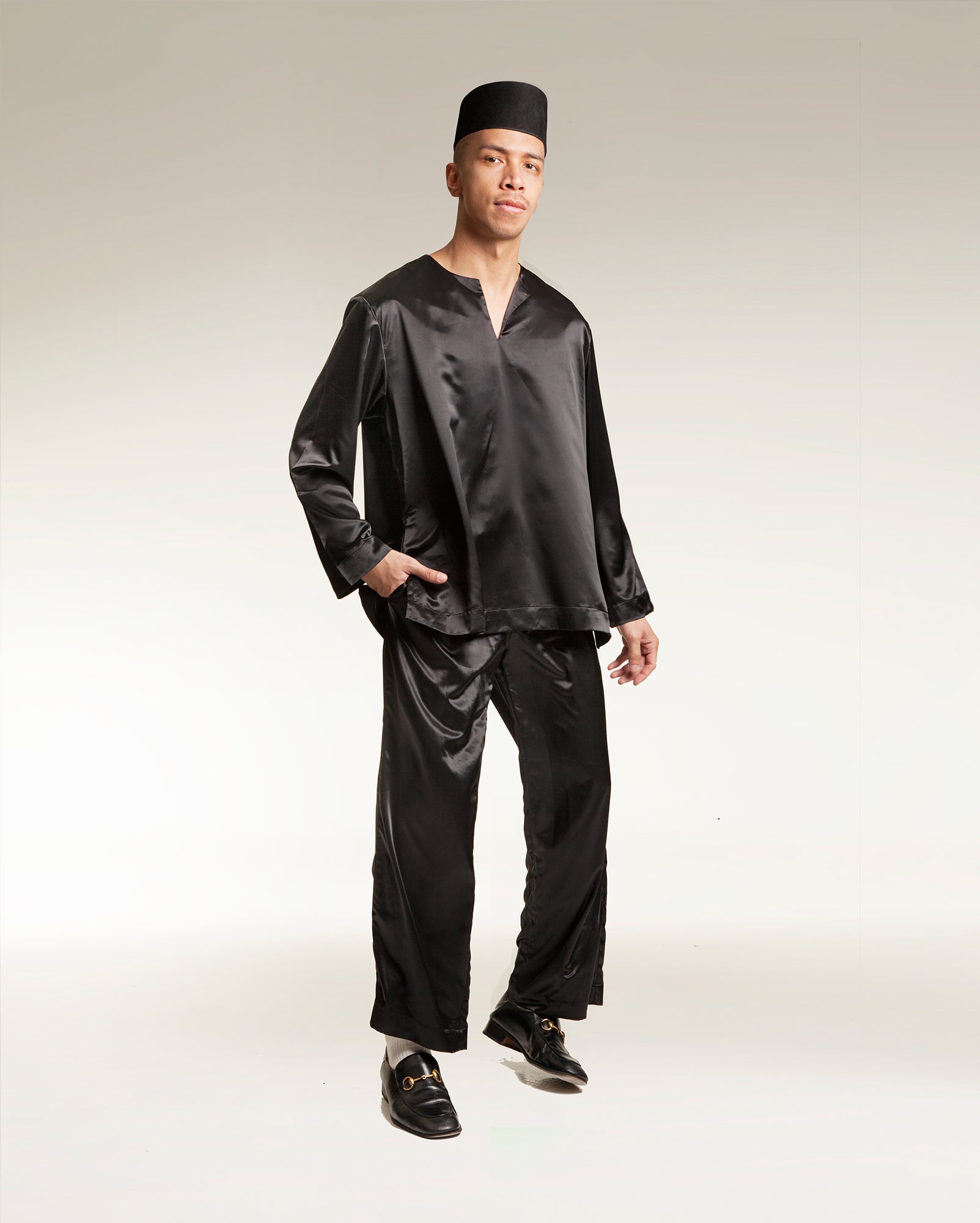 TTFGA Baju Melayu Satin Set (Black)