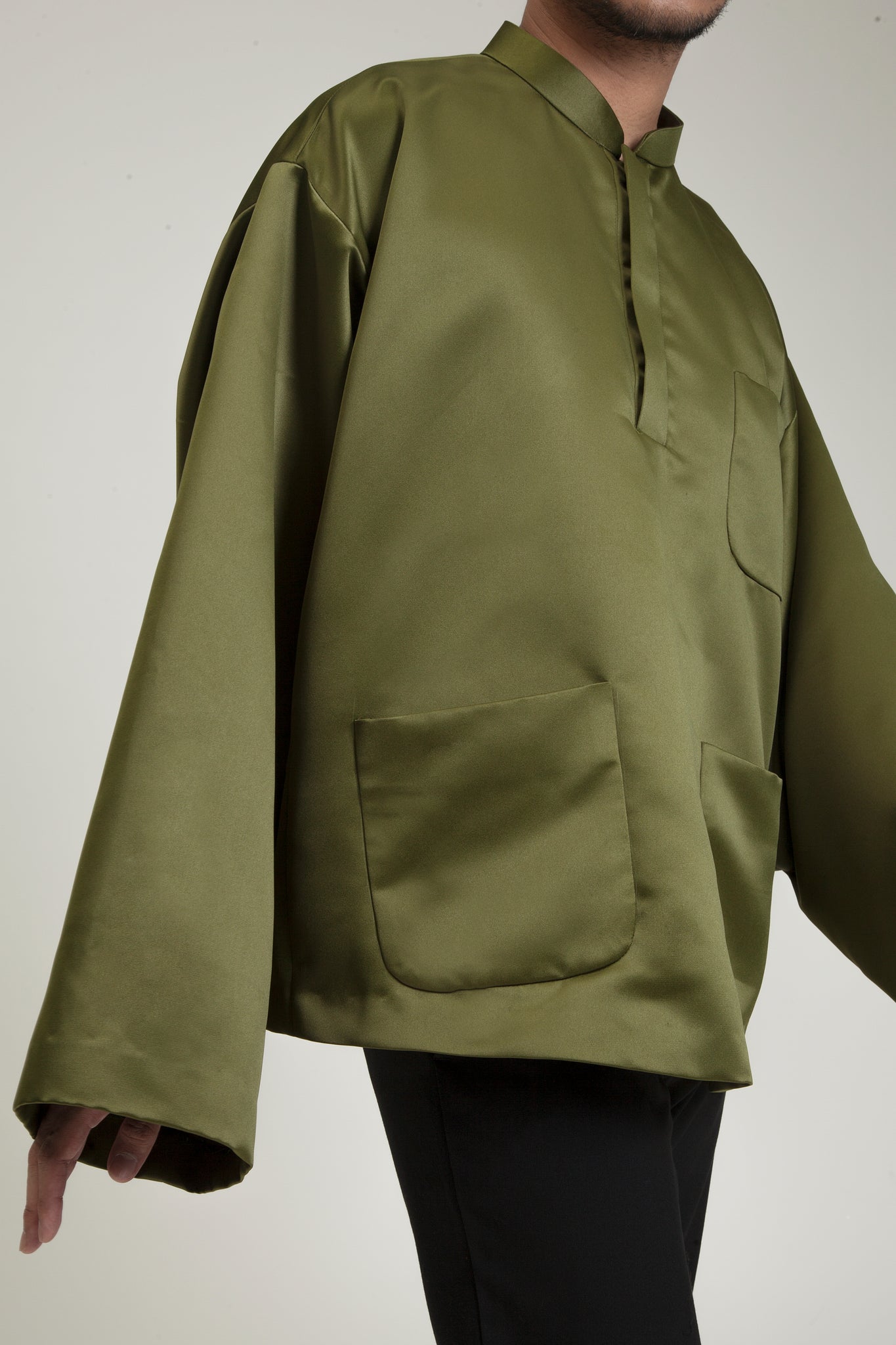 Baju Oversaiz Cekak Musang (Army)