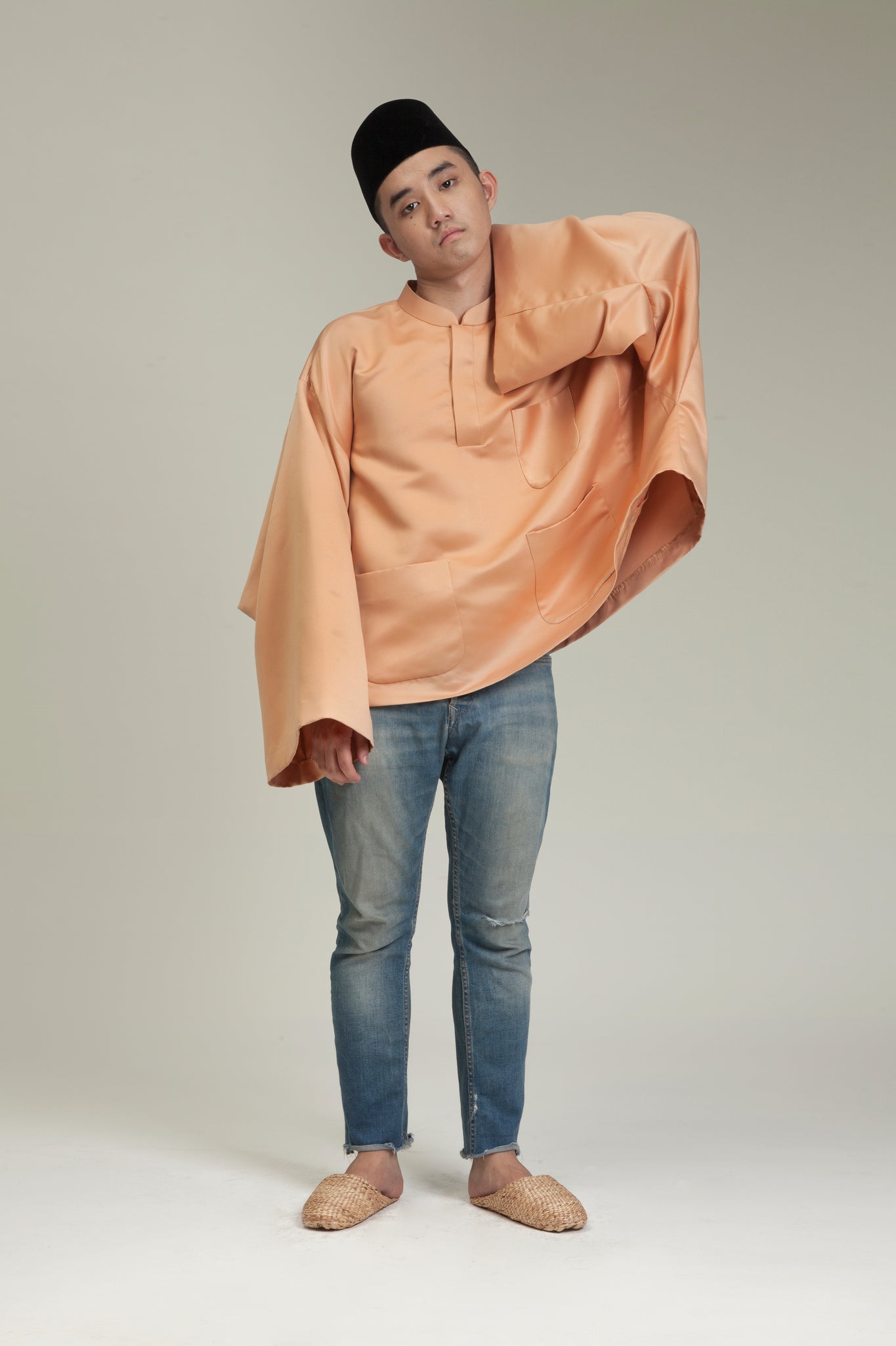 Baju Oversaiz Cekak Musang (Camel)
