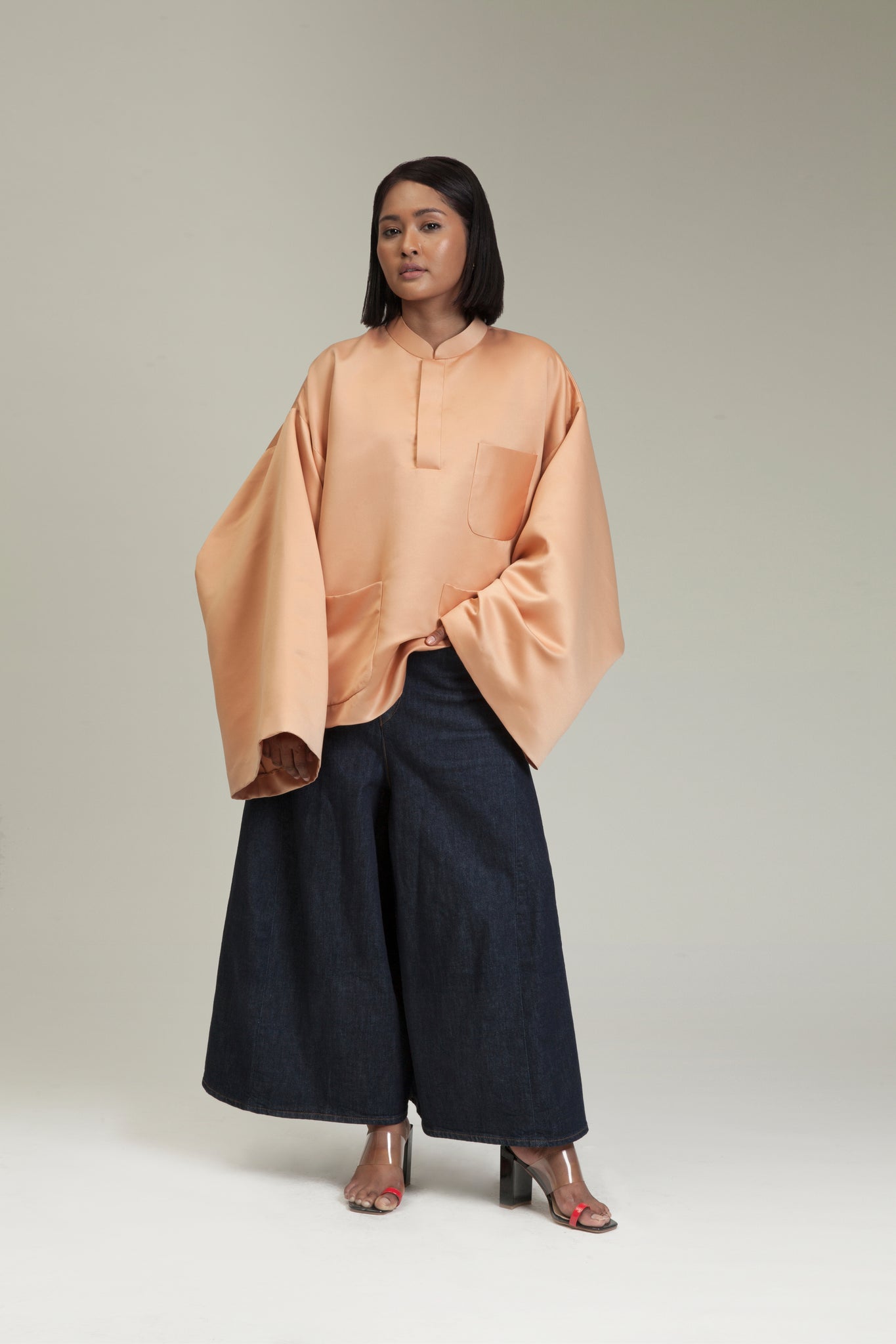 Baju Oversaiz Cekak Musang (Camel)