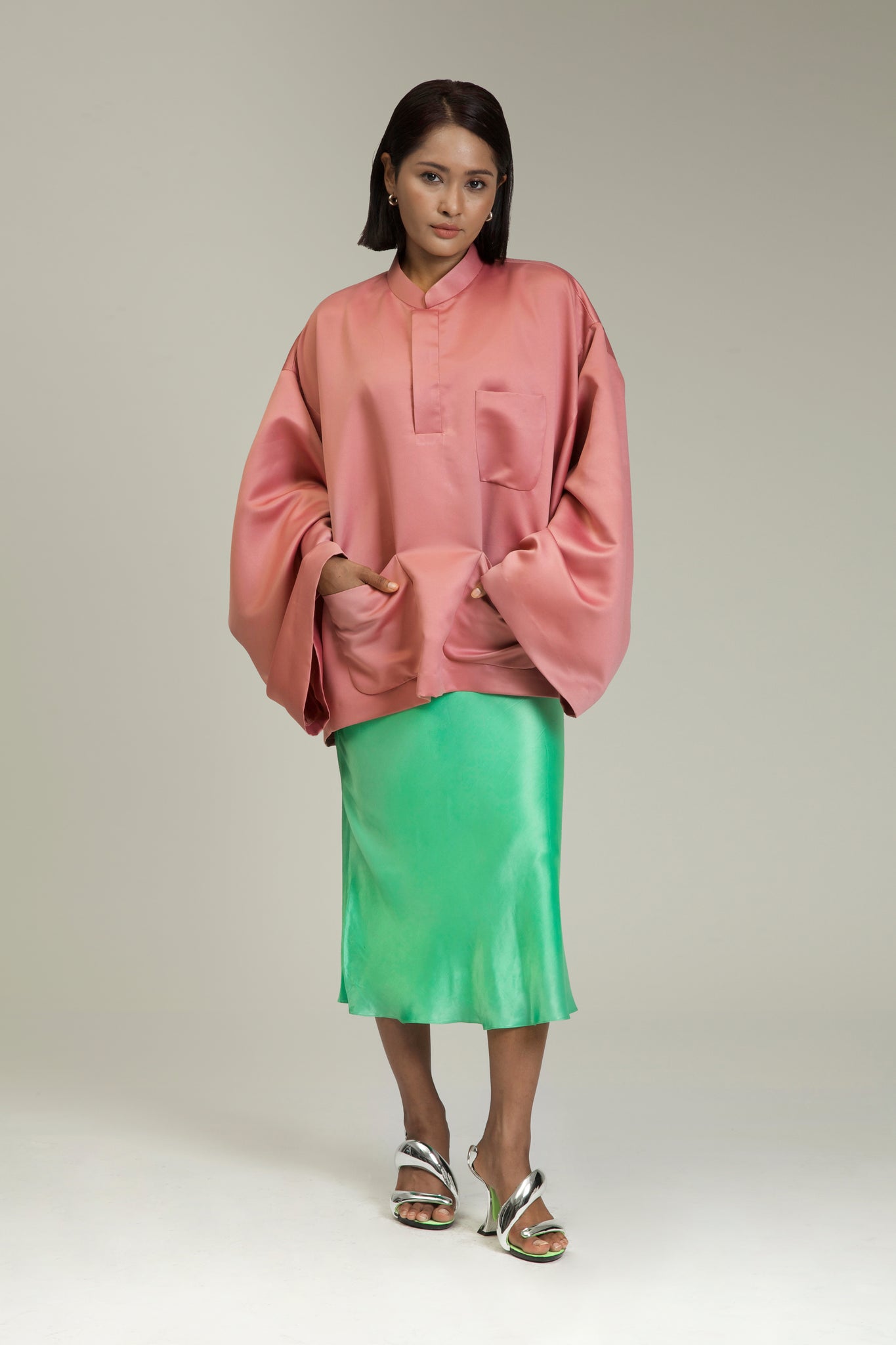 Baju Oversaiz Cekak Musang (Flesh)