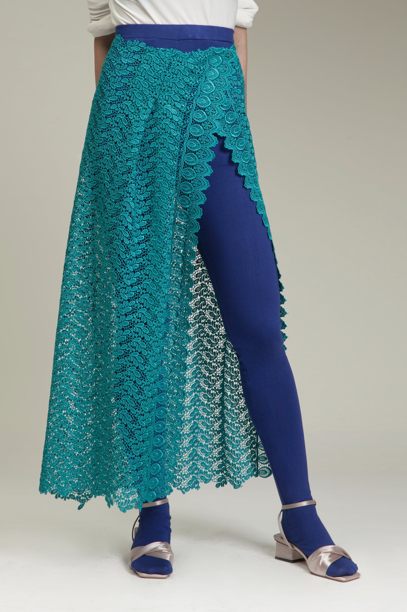 Teal Lace Sarong Stocking