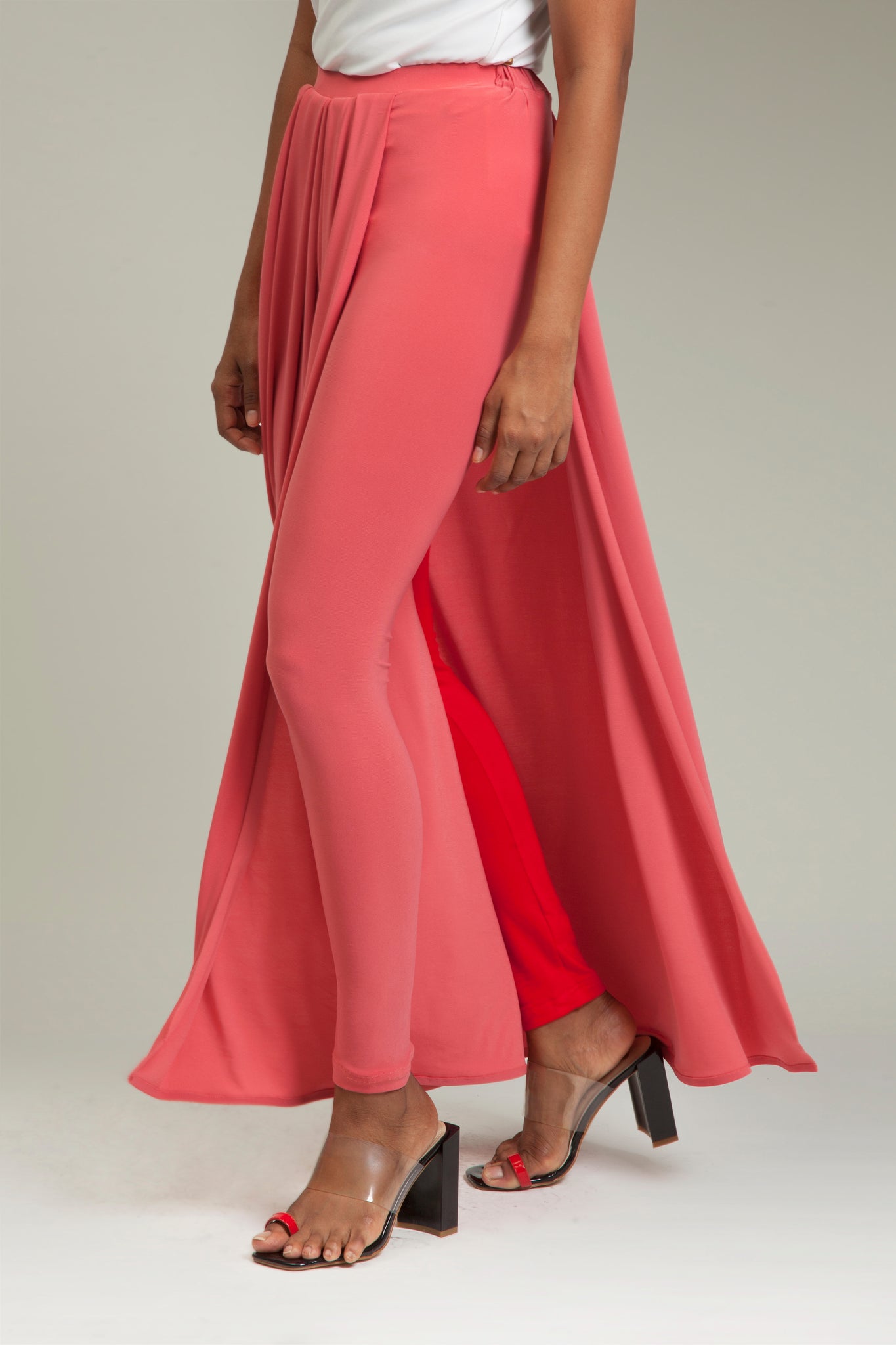 Coral Lycra Sarong Pants